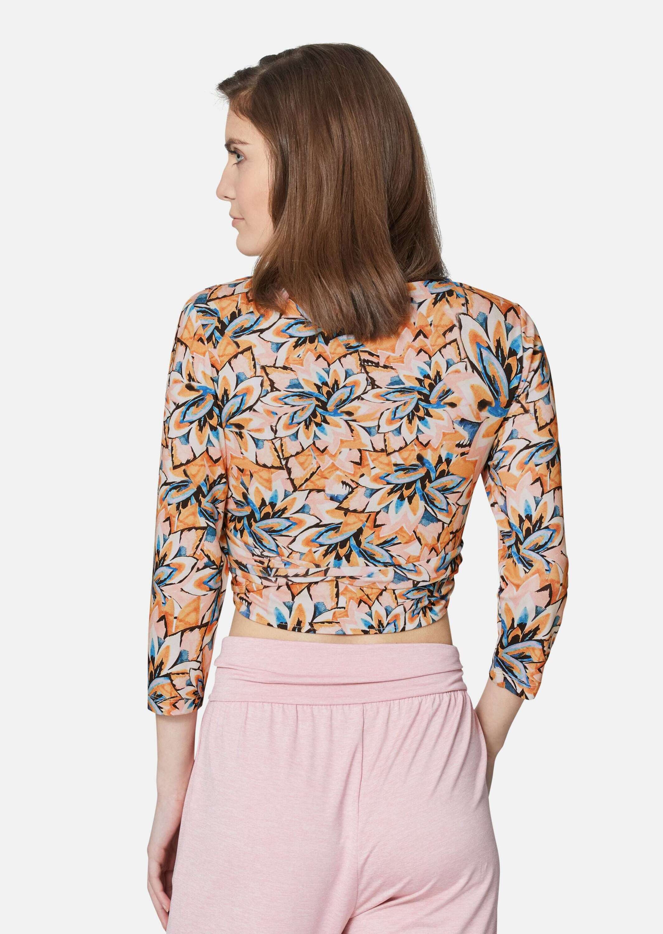 Thumbnail - MADELEINE 3/4-Arm-Shirt "Wickelshirt Wickelshirt mit floralem Unikat-Print"