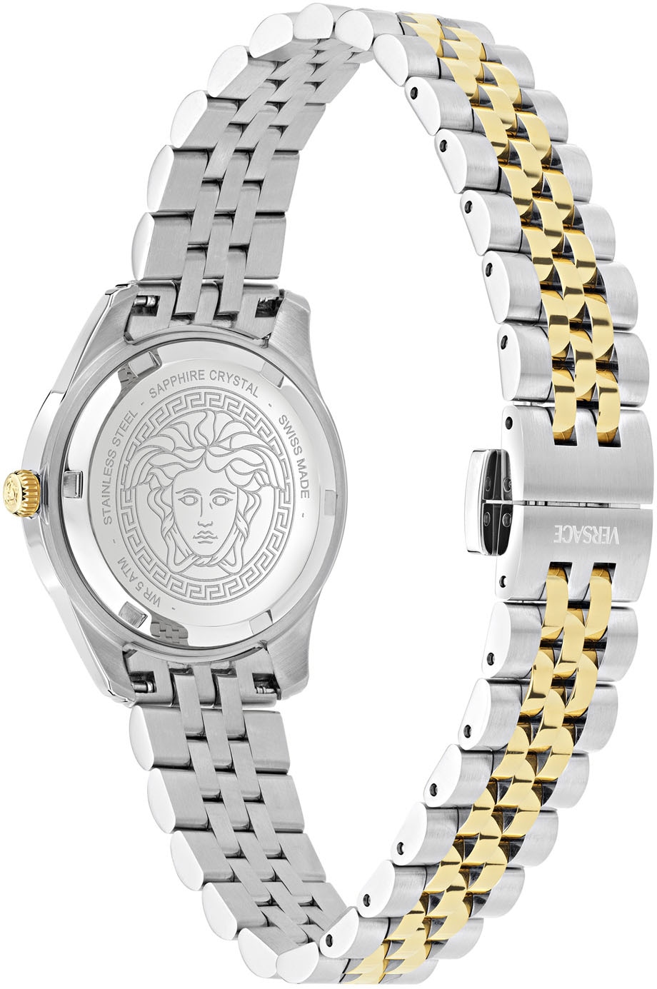 Versace Quarzuhr »GRECA TIME LADY«, Armbanduhr, Damenuhr, Saphirglas, Swiss Made, analog