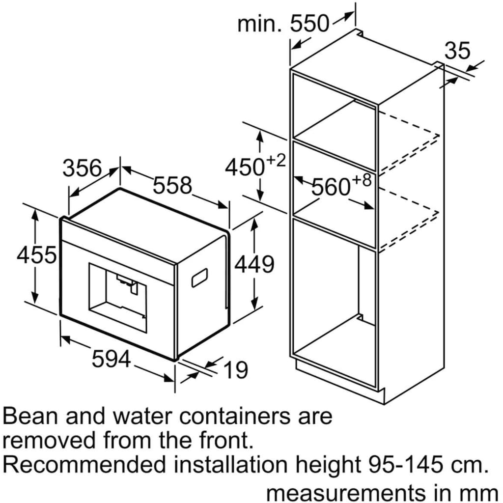 BOSCH Einbau-Kaffeevollautomat »CTL636EB6«