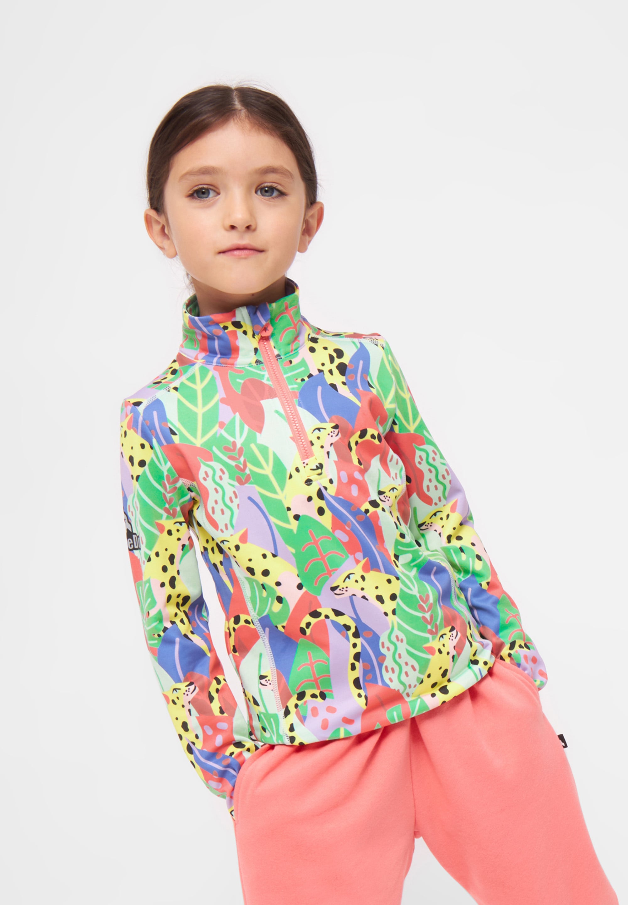 WEEDO Mädchen Longsweatshirt "COSMO CANDY JUNGLE"candy jungle print, Gr. 128, Obermaterial: 95% Polyester, 5% Elasthan, Sweatshirts,