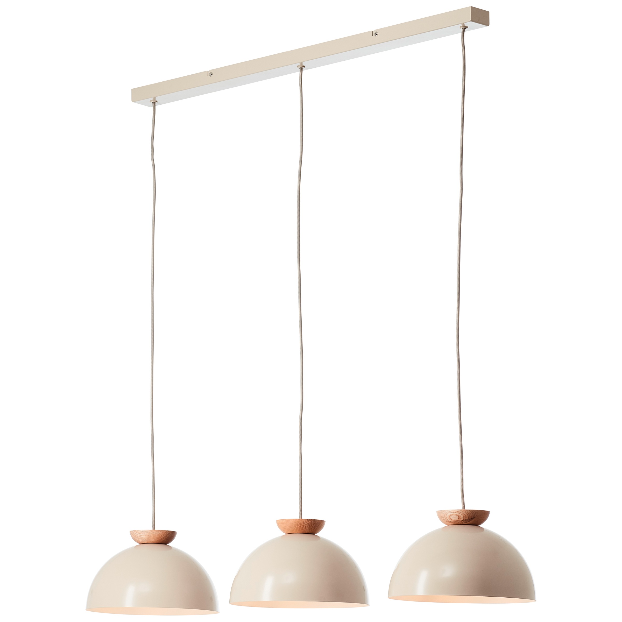 BRILLIANT Pendelleuchte "Nalam", beige (natur, beige), 3, 1 Stk., Leuchten, 158 x 100 x 25 cm, 3 x E14, kürzbar, Metall/Holz, natur/beige, Pendelleuchte 3