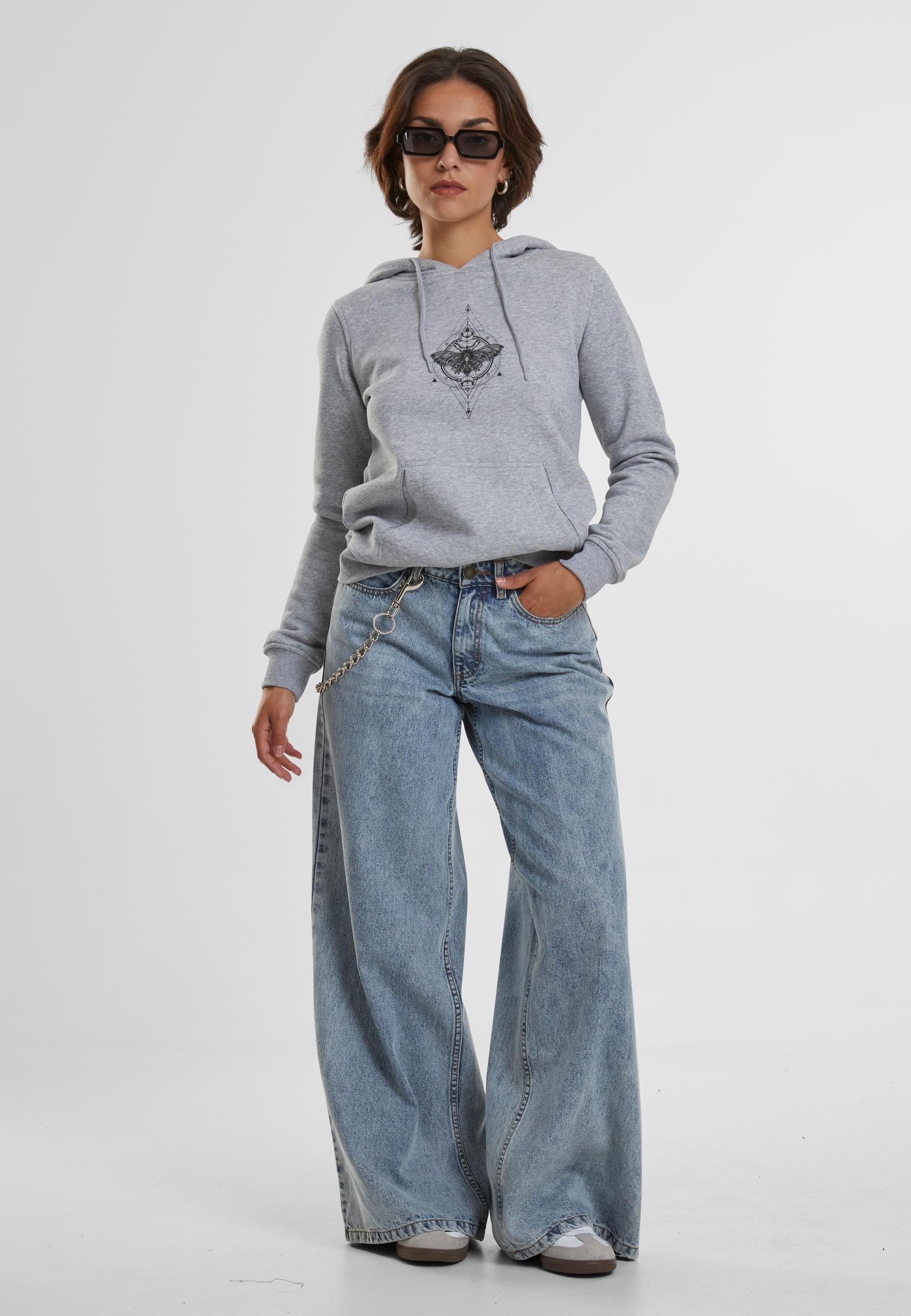 MisterTee Rundhalspullover »MisterTee Damen Ladies Moth Hoody« 1 Stk.