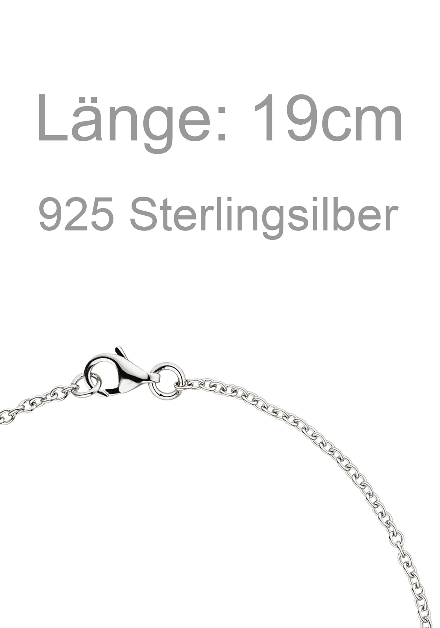 JOBO Armband »Glücksbringer Kleeblatt« 925 Silber rhodiniert mit 28 Zirkonia 19 cm