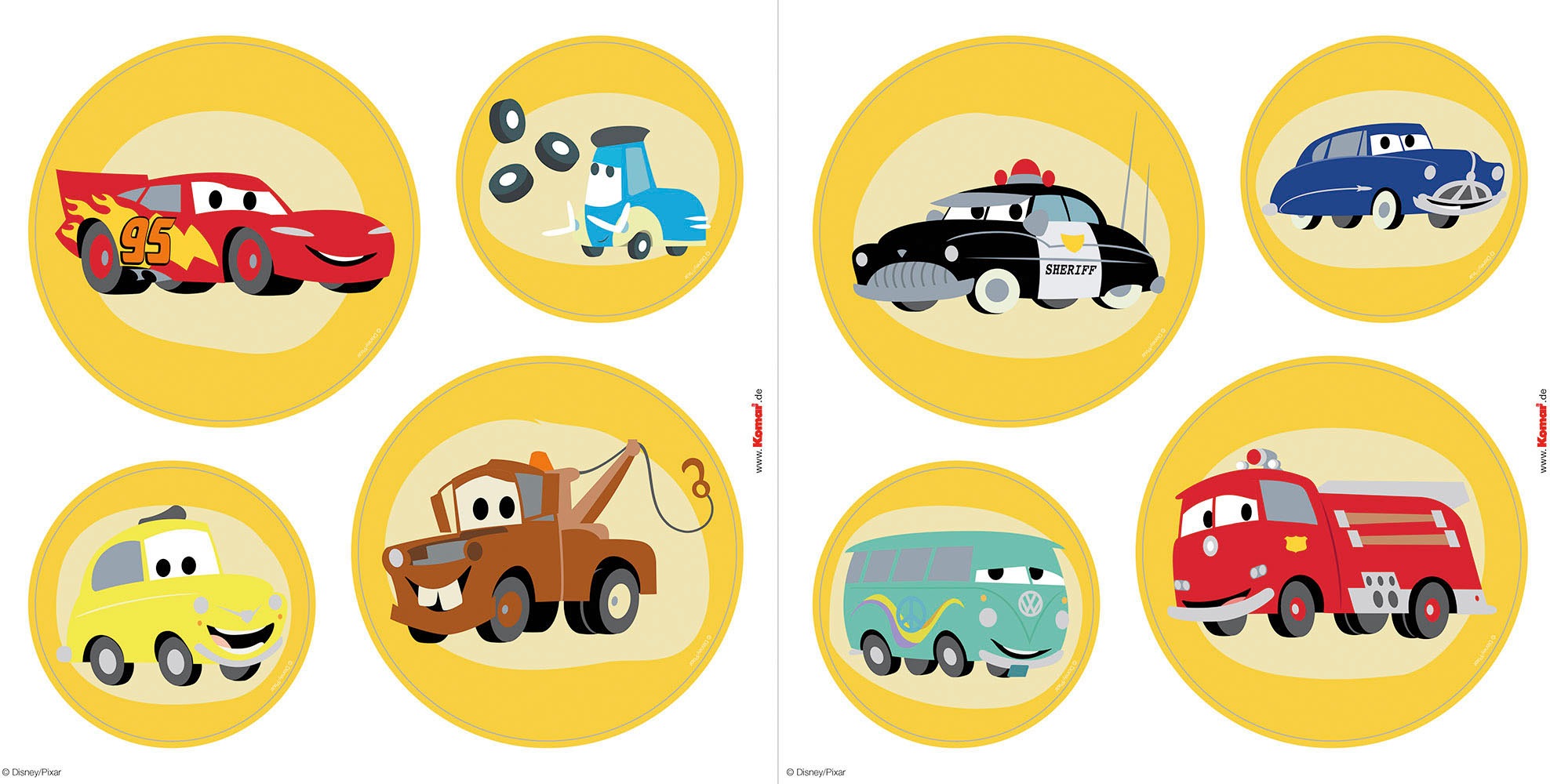 Komar Fensterbild "Fenstersticker - Cars Ka-Chow Bubbles - Größe 30 x 30 cm günstig online kaufen