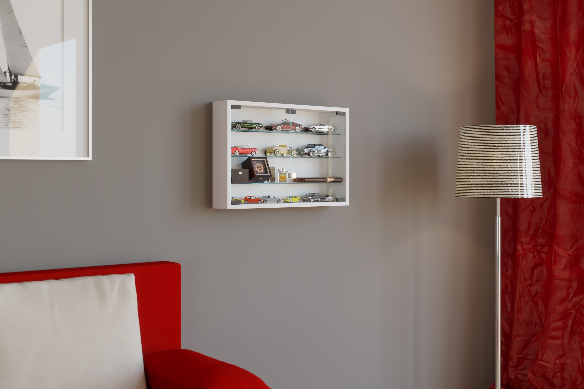VCM Wandregal »Hängevitrine Wandvitrine Sammel Deko Mandosa M«