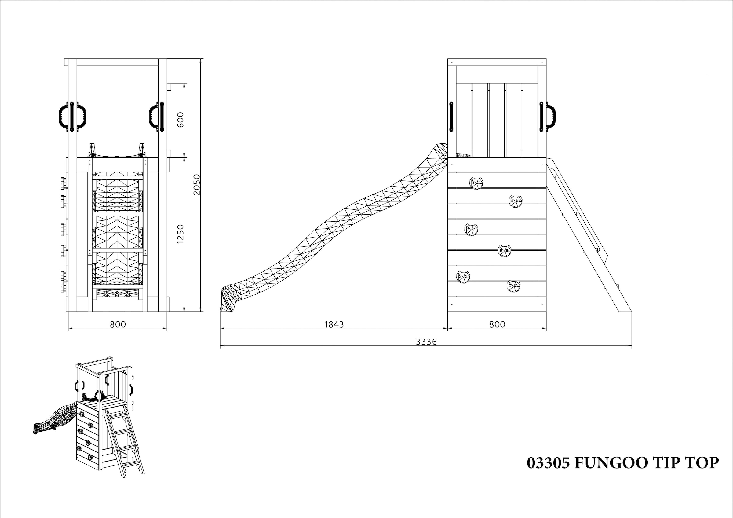 FUNGOO Spielturm »TIPTOP«, mit Rutsche & Kletterwand