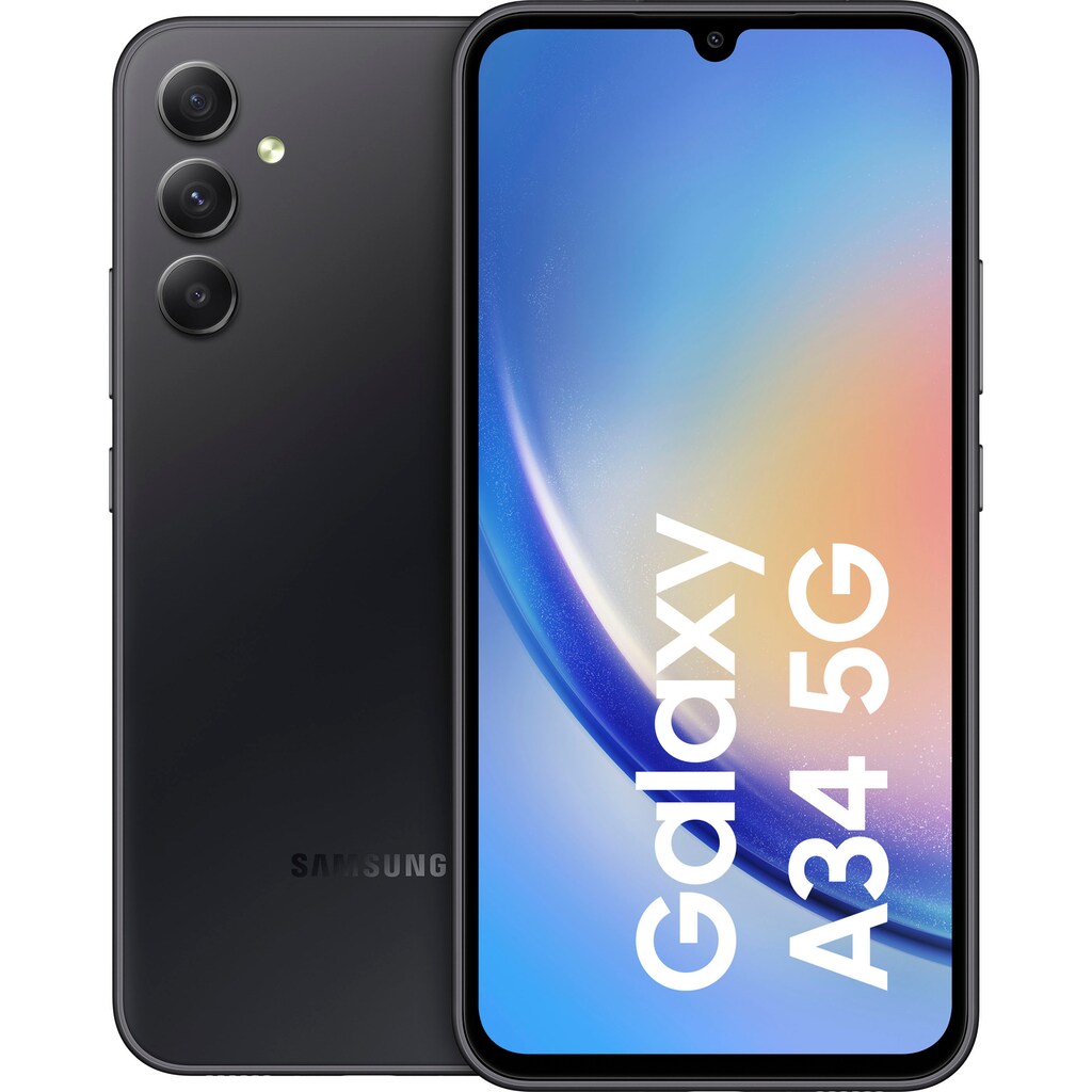 Samsung Smartphone »Galaxy A34 5G 256GB«, schwarz, 16,65 cm/6,6 Zoll, 256 GB Speicherplatz, 48 MP Kamera