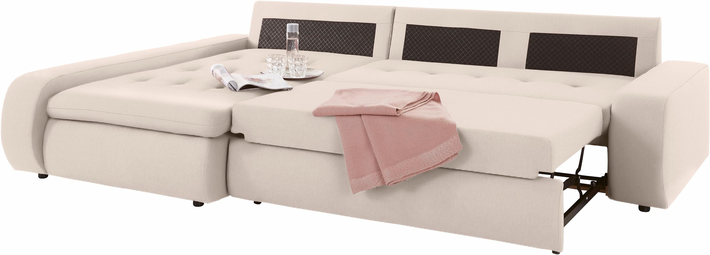 TRENDMANUFAKTUR Ecksofa »Indie II, tolle Detailverarbeitung, bequem und komfortabel im Sitz«, XL und XXL, wahlweise mit Bettfunktion, L-Form
