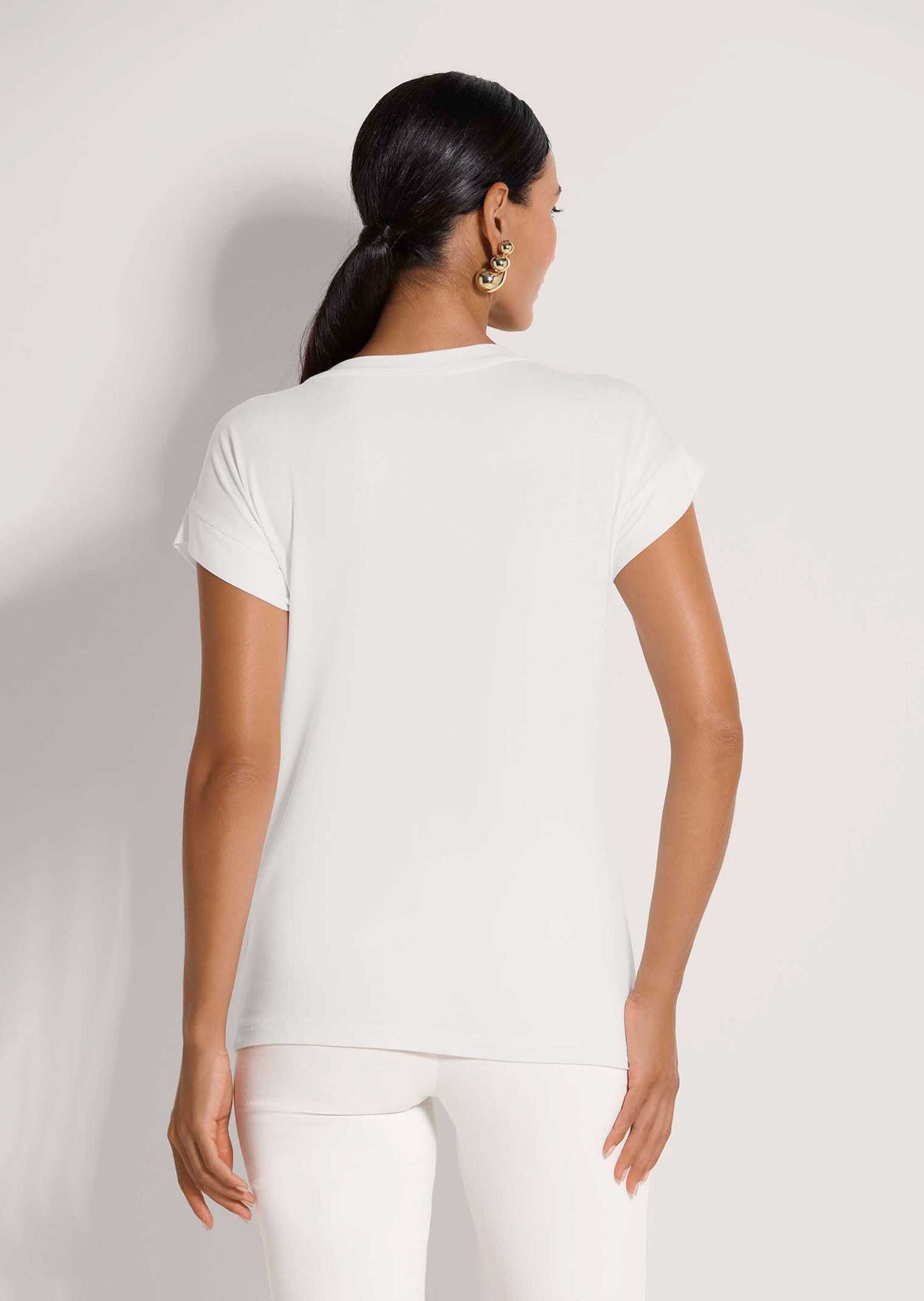 MADELEINE Kurzarmshirt »Shirt Zeitloses Blusenshirt mit V-Ausschnitt«