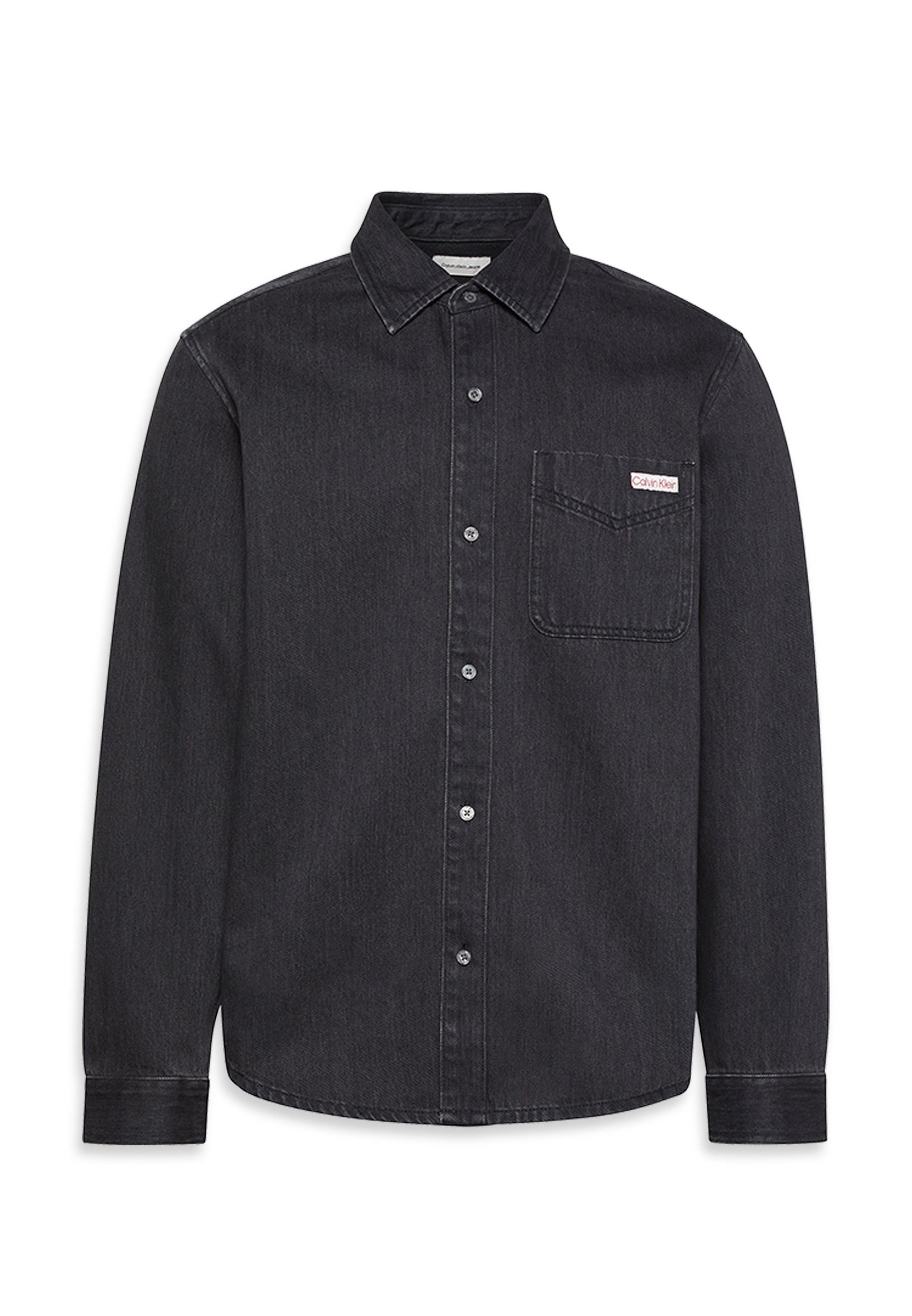 Calvin Klein Jeans Langarmhemd »CLASSIC 205 BLACK OVERSHIRT«, Mit Rundhalsausschnitt, regular fit