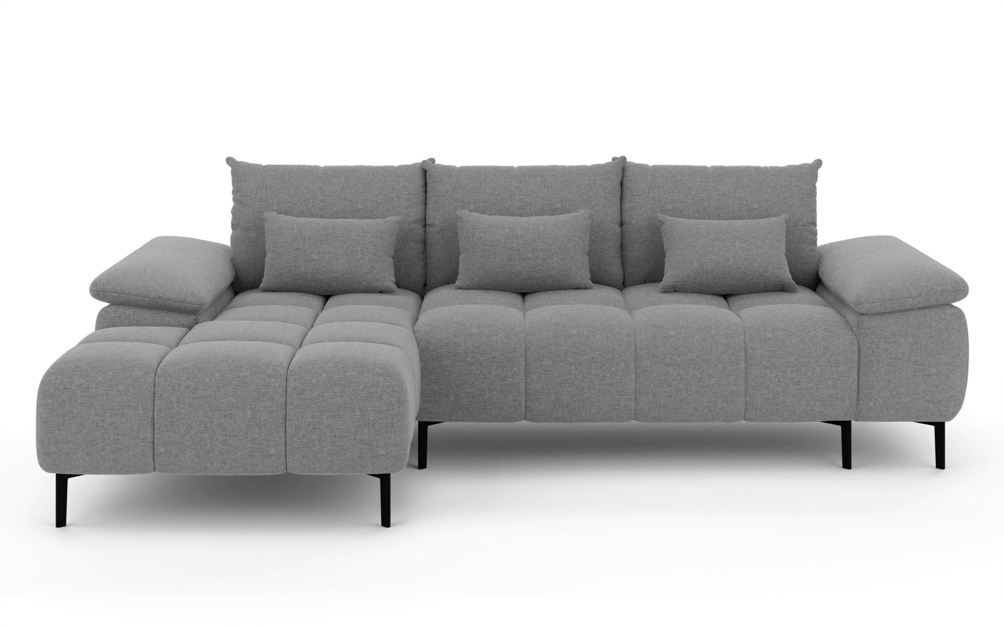 INOSIGN Ecksofa »DROMARA Schlafsofa mit Bettkasten, Maße: B/T/H 277/141/91 cm«, L-Form mit Recamiere rechts/links bestellbar, Wellenunterfederung