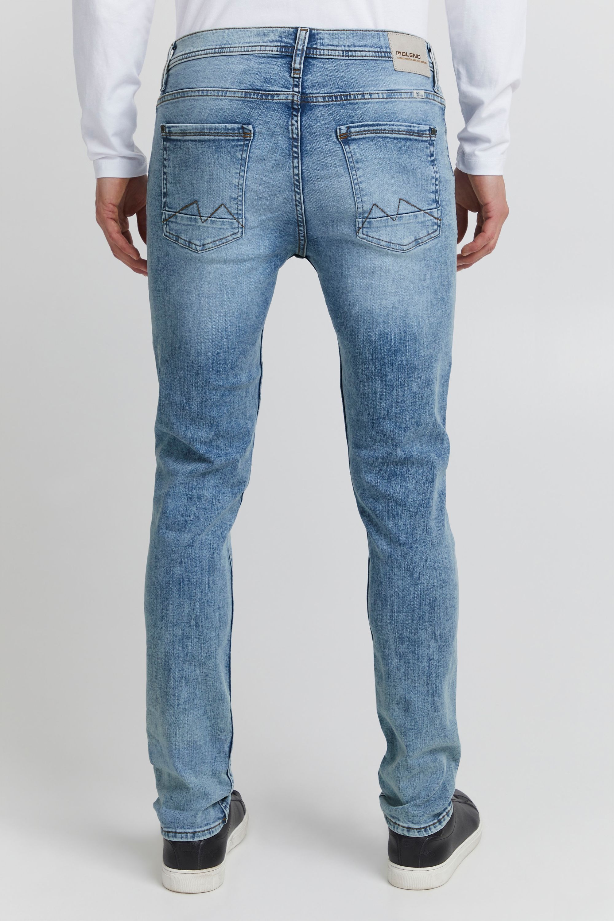 5-Pocket-Jeans BLEND "5-Pocket-Jeans BHJet", Herren, Gr. 36, Länge 30, blau (denim bleach blau), Obermaterial: 91% Baumwolle CO. 7% Polyester PES. 2% Elasthan EL., Hosen 5-Pocket-Jeans 6