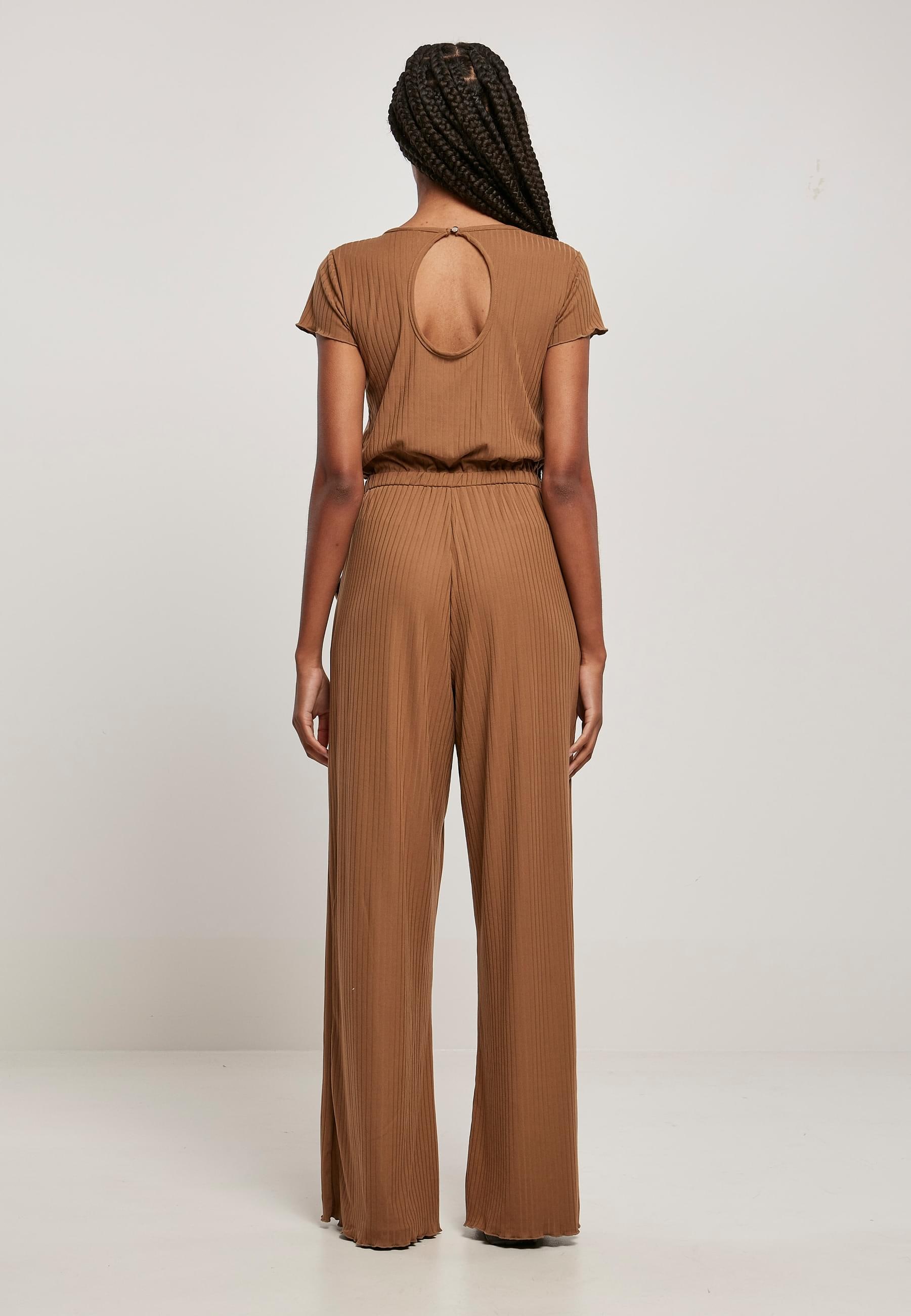 URBAN CLASSICS Jumpsuit »Urban Classics Damen Ladies Rib Wid Leg Jumpsuit«, (1 tlg.)