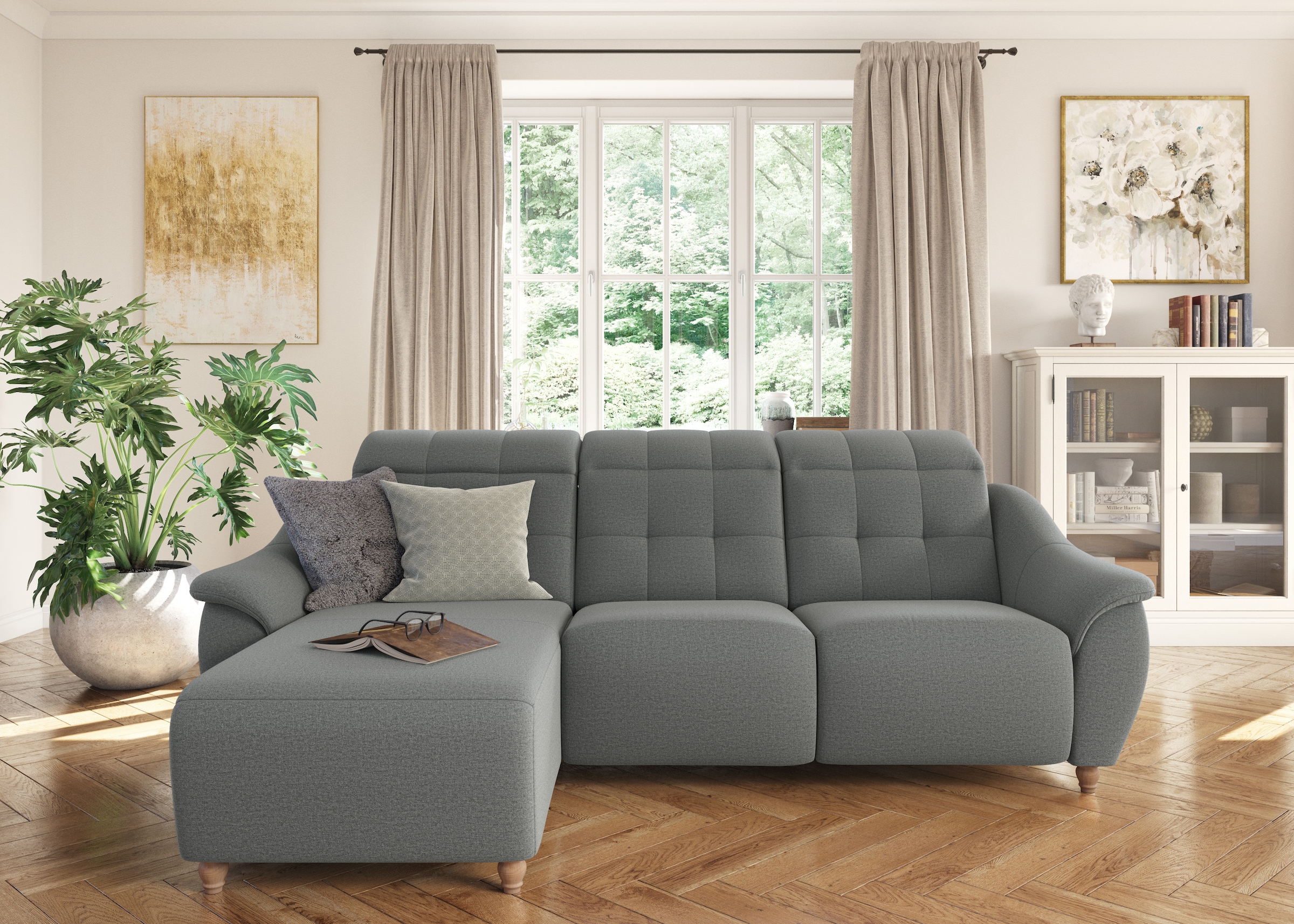 Home affaire Ecksofa »Boston L-Form« (2 St.) Kopfte...