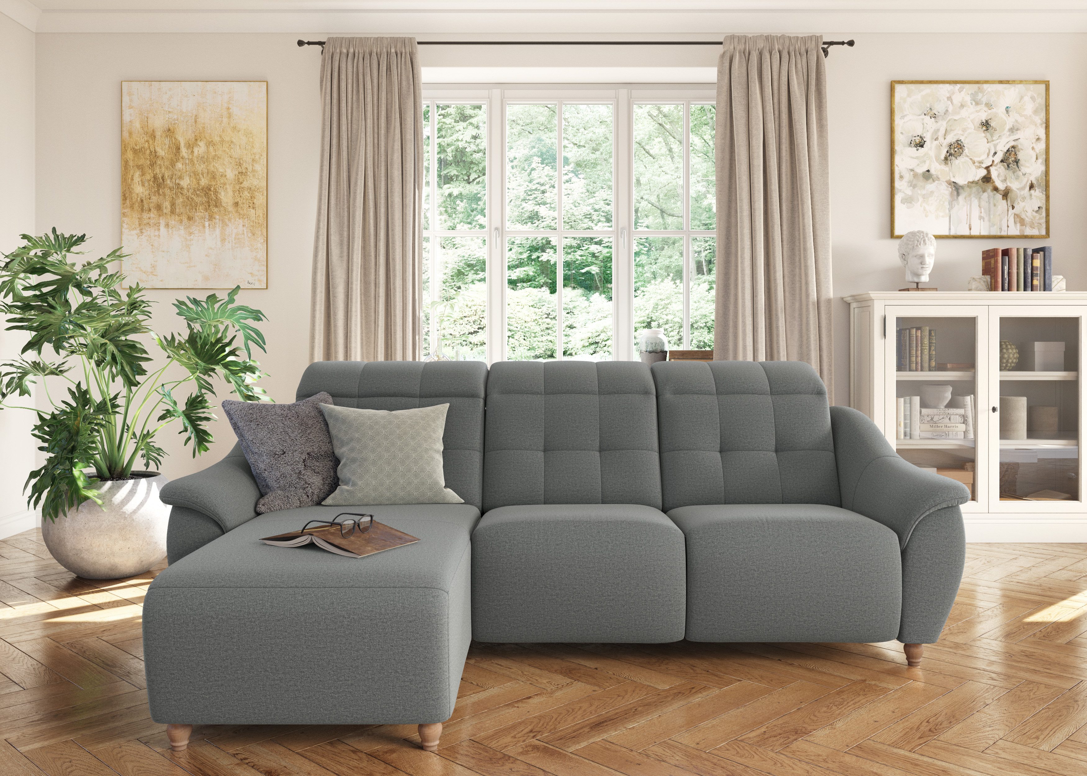 Home affaire Ecksofa "Boston L-Form" Kopfteilverstellung an jeder Sitzfläche, wahlweise Relaxfunktion