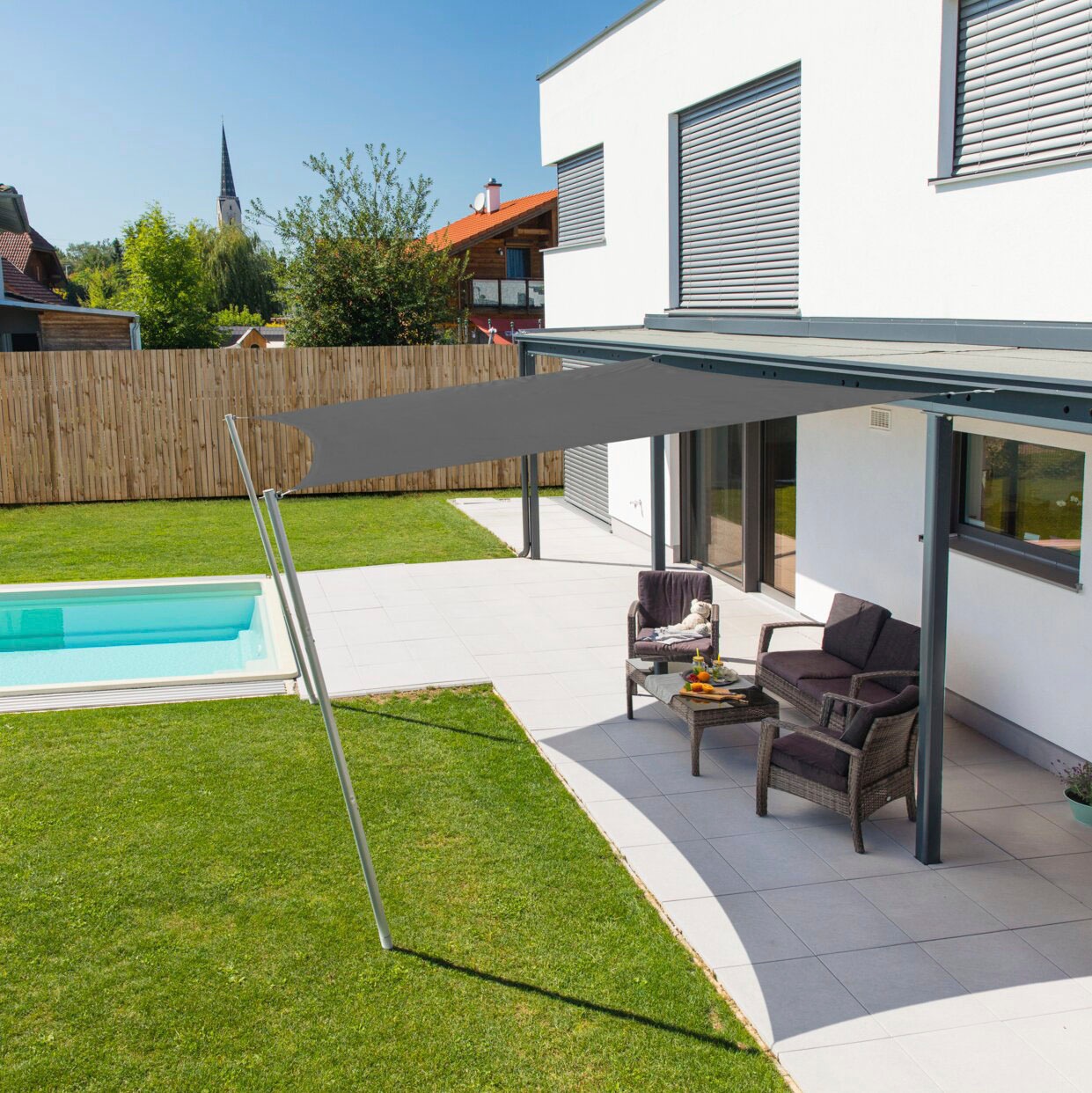 Windhager Sonnensegel »Cannes Quadrat«, 4x4m, anthrazit
