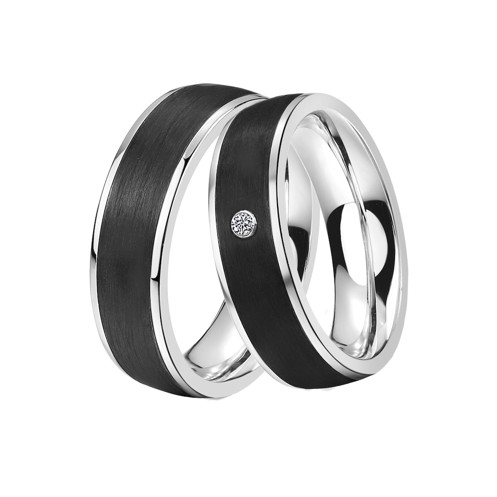 DOOSTI Trauring »Schmuck Geschenk Edelstahl Trauring Ehering Partnerring LIEBE«, wahlweise mit oder ohne Zirkonia