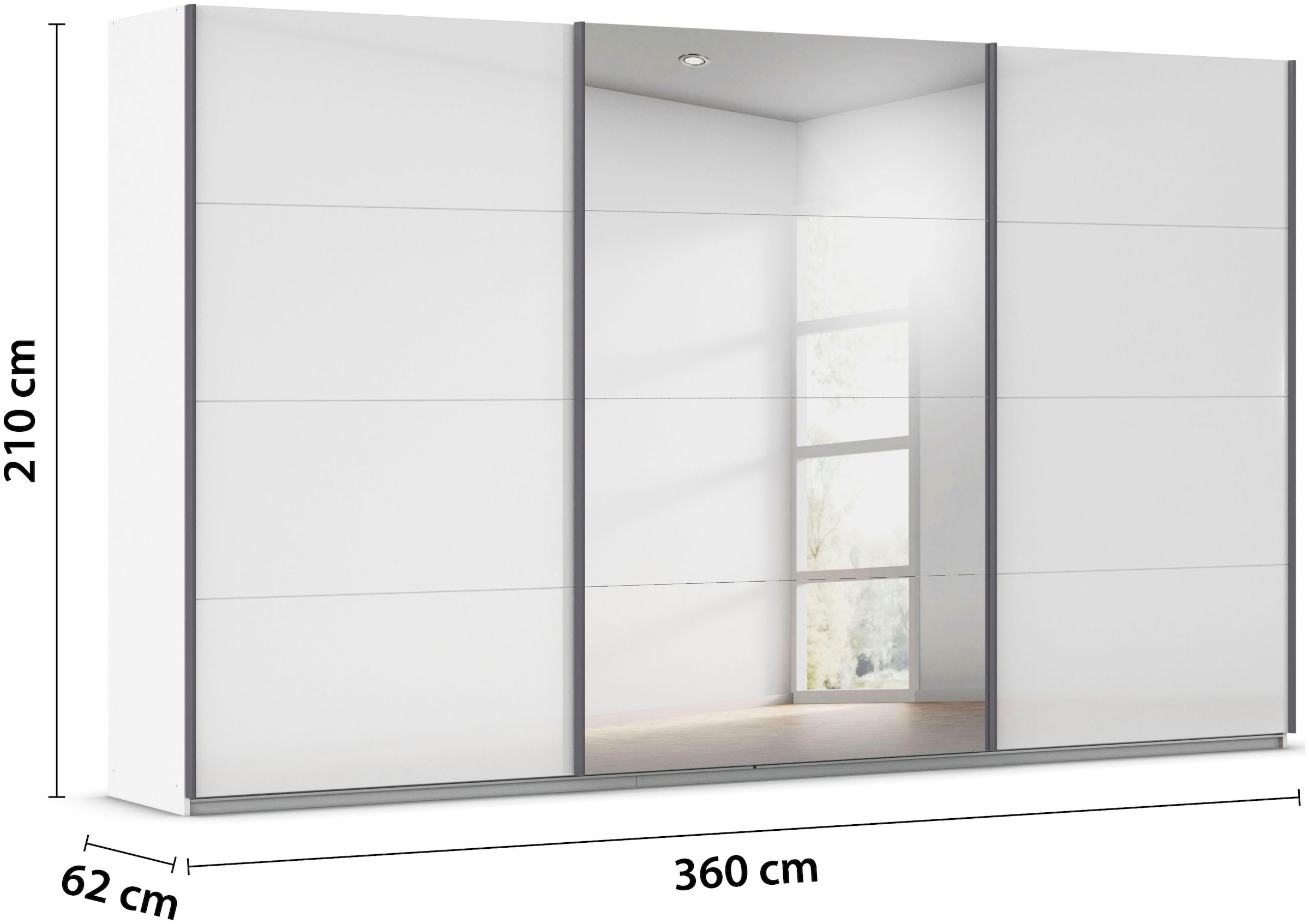 rauch Schwebetürenschrank »Kleiderschrank Schrank OTTO´S CHOICE Garderobe AGORDO«, (in zwei Griff-Farben), Top Innenausstattung, in 4 Breiten und 2 Höhen MADE IN GERMANY