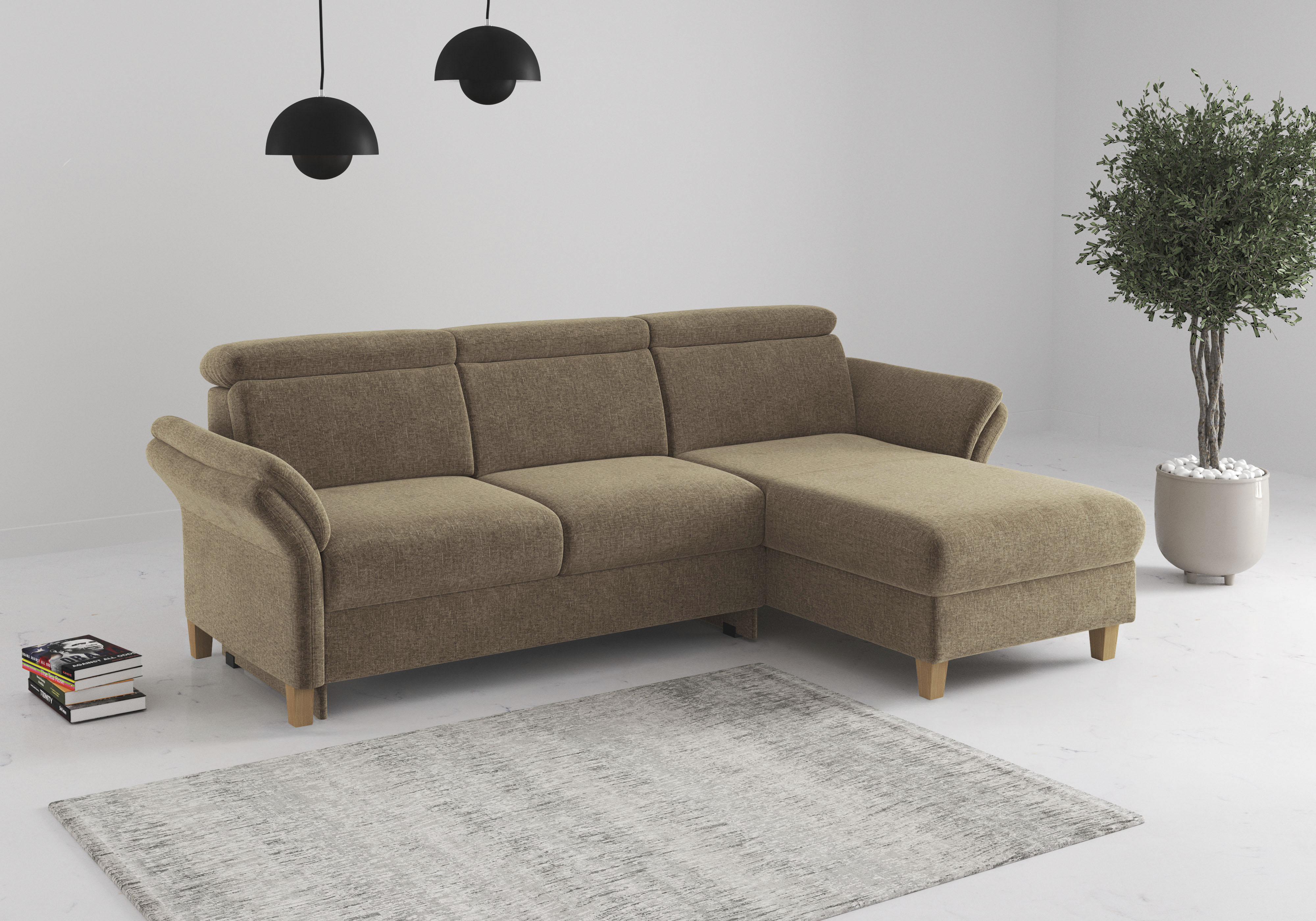 OTTO home Ecksofa "Glendale, L-Form" inkl. Kopfteilverstellung, wahlweise mit Vorziehsitz und Bettkasten