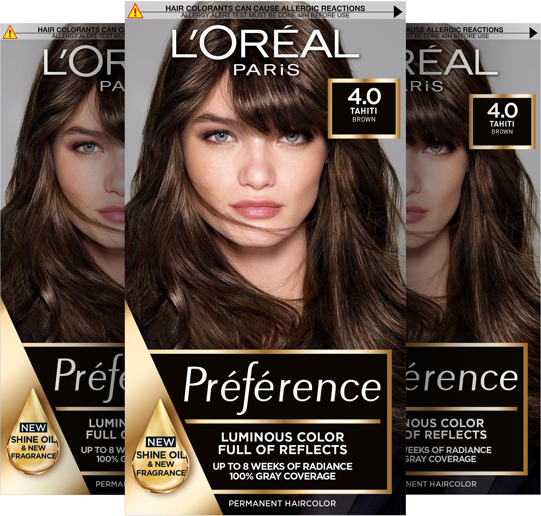 L'ORÉAL PARIS Coloration »L'Oréal Paris Permanente Haarfarbe, Naturbraun«, (3 tlg.)