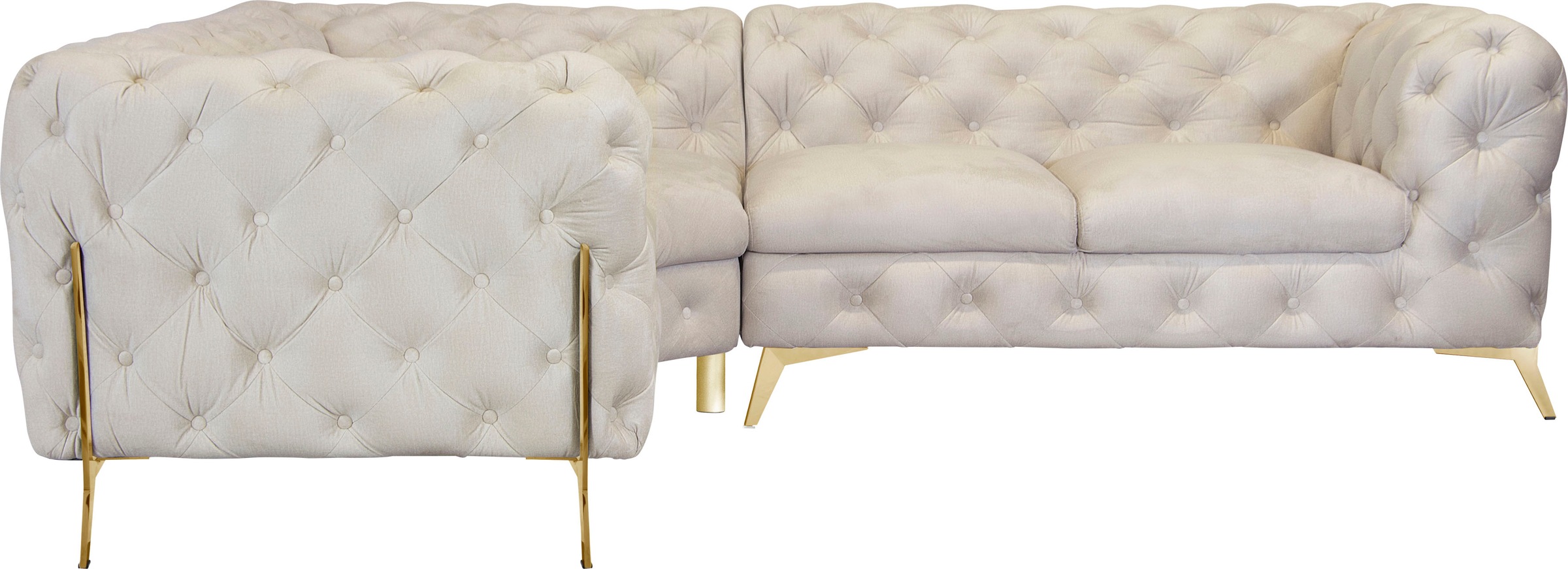 Home affaire Chesterfield-Sofa "Amaury L-Form" moderne Chersterfield-Optik, günstig online kaufen