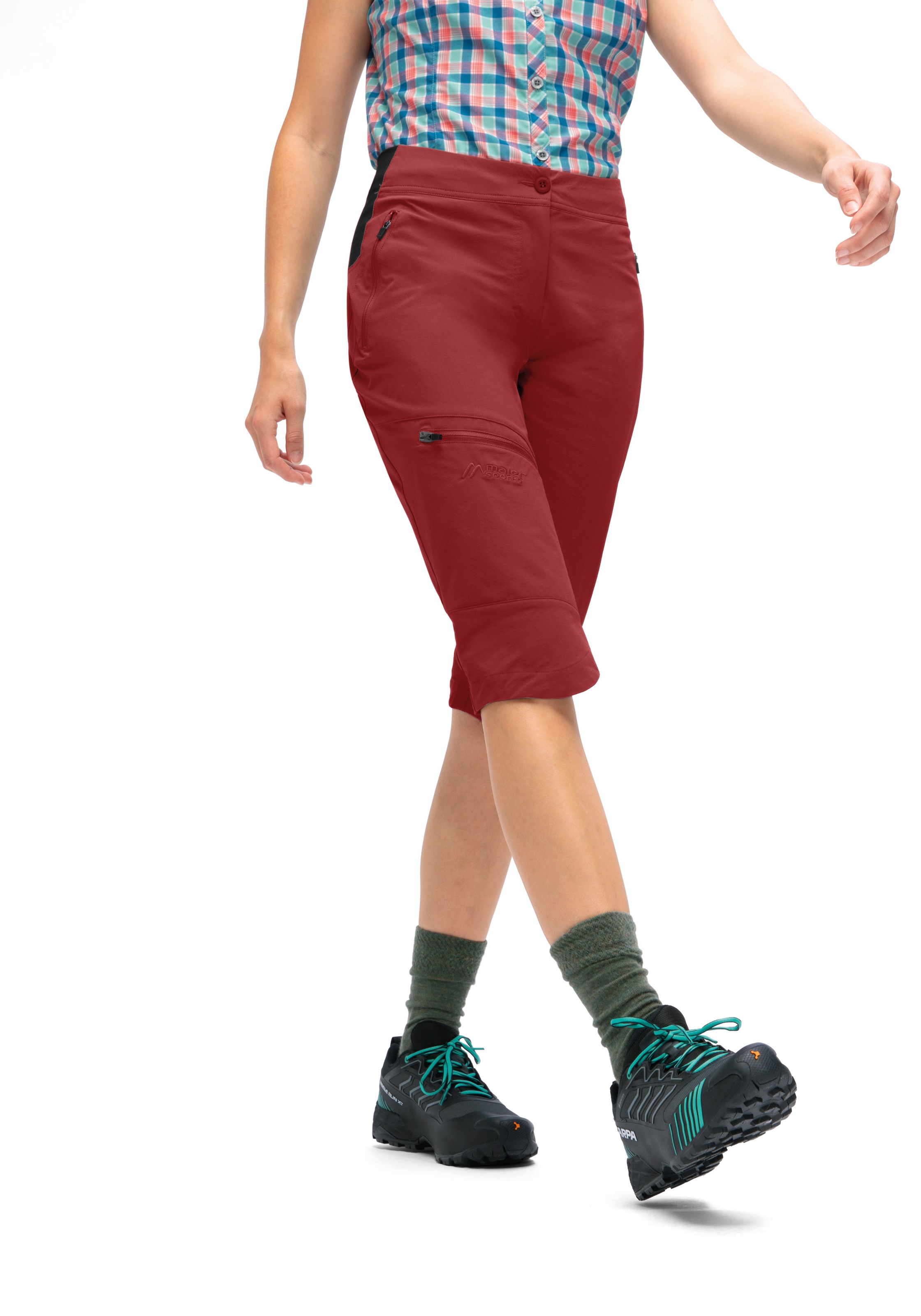 Maier Sports Outdoorhose »Inara slim Capri Vario«, Damen Wanderhose, elastische Funktionshose mit 4 Taschen, Slim Fit