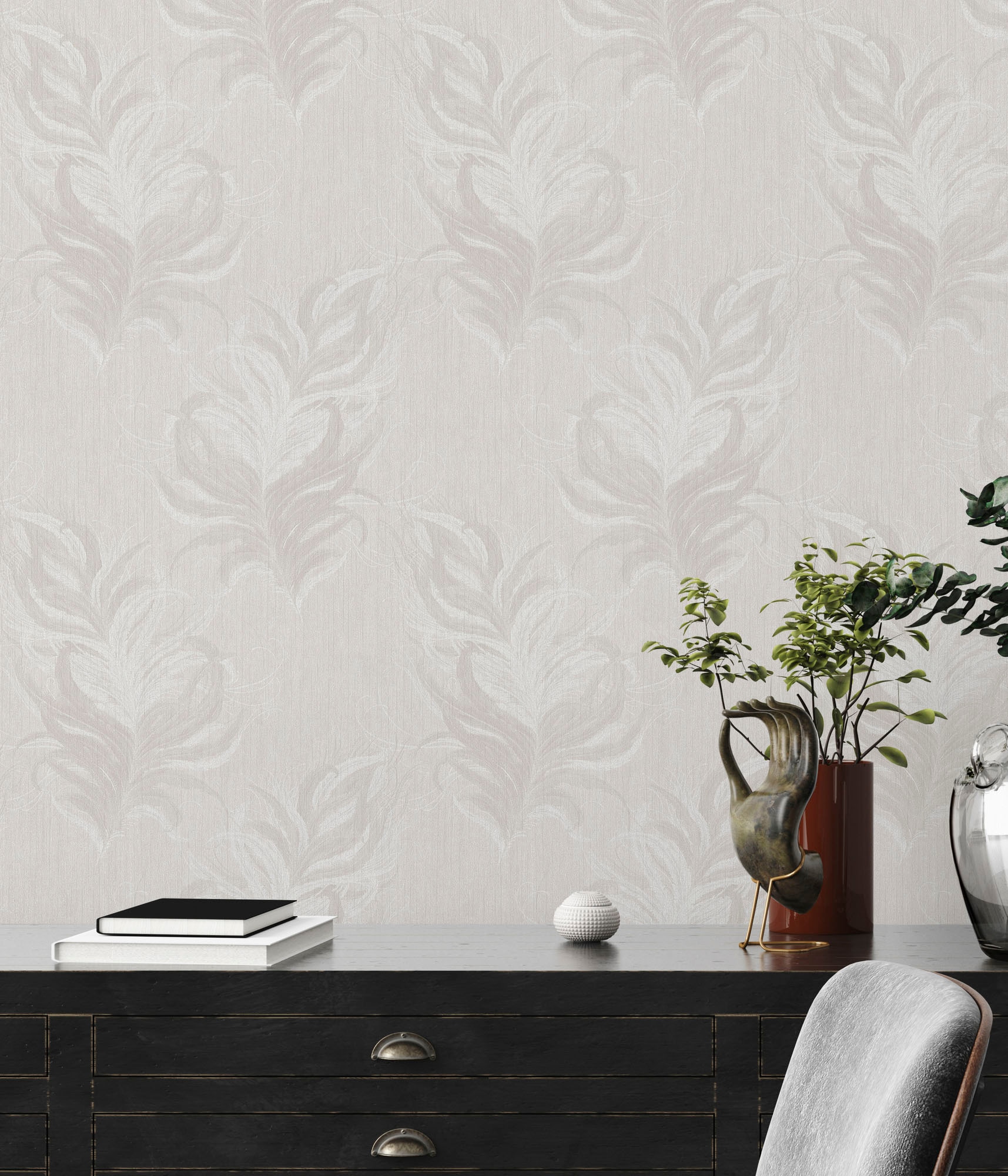 living walls Vliestapete »Mata Hari«, orientalisch-gemustert-Motiv, Tapete Federn Tapeten Wohnzimmer Schlafzimmer Küche modern Design Büro