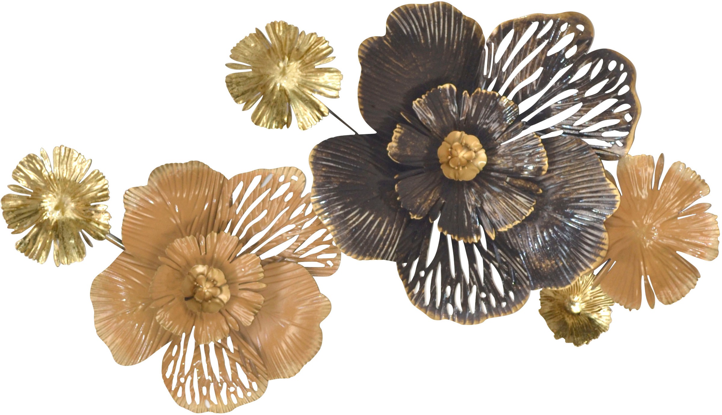 HOFMANN LIVING AND MORE Wanddekoobjekt "Wanddekoration" Blüten aus Metall, günstig online kaufen