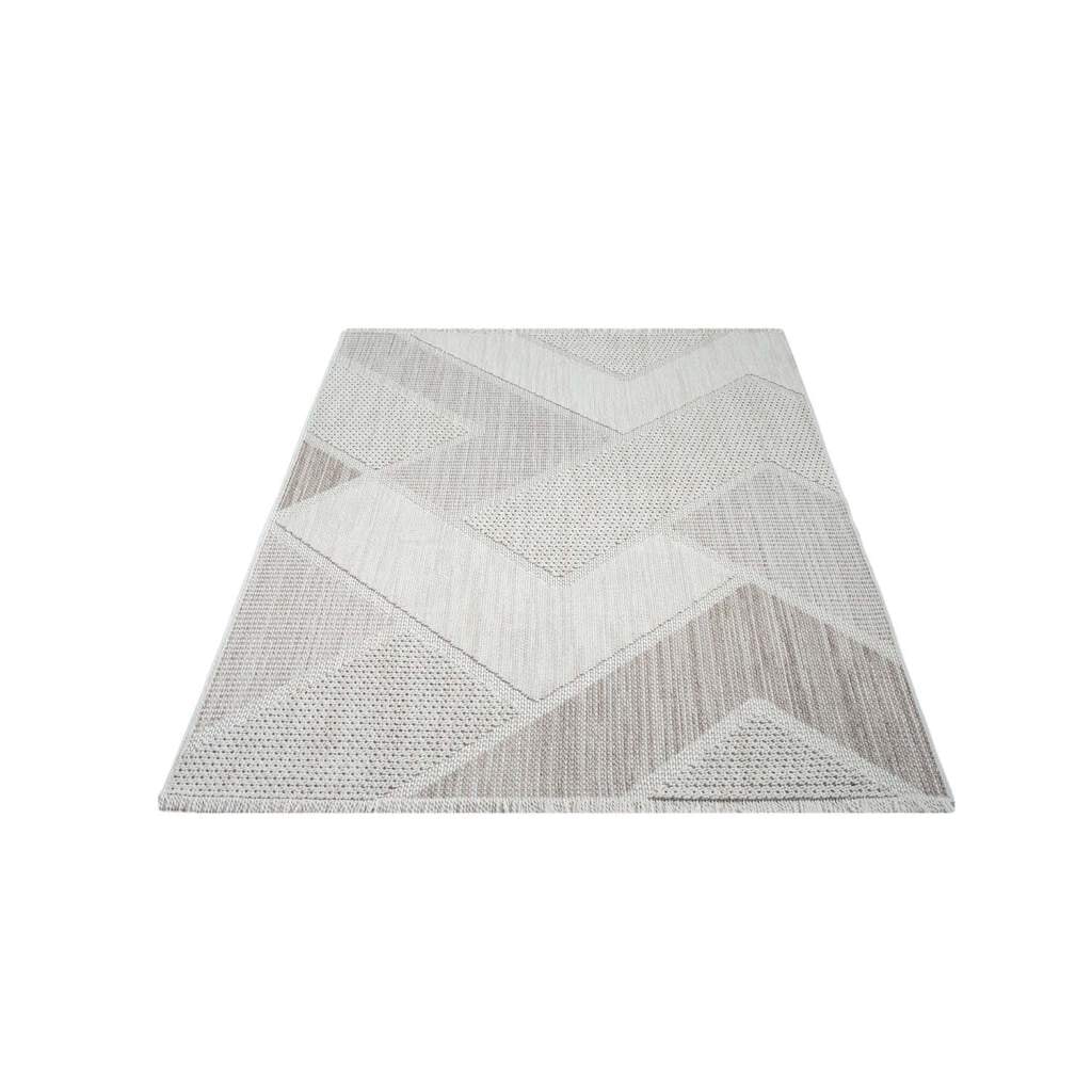 Carpet City Teppich »LINDO 8877«, rechteckig, Kurzflor, Hochtief-Muster/ 3D-Effekt, Fransen, Boho-Stil, Wohnzimmer