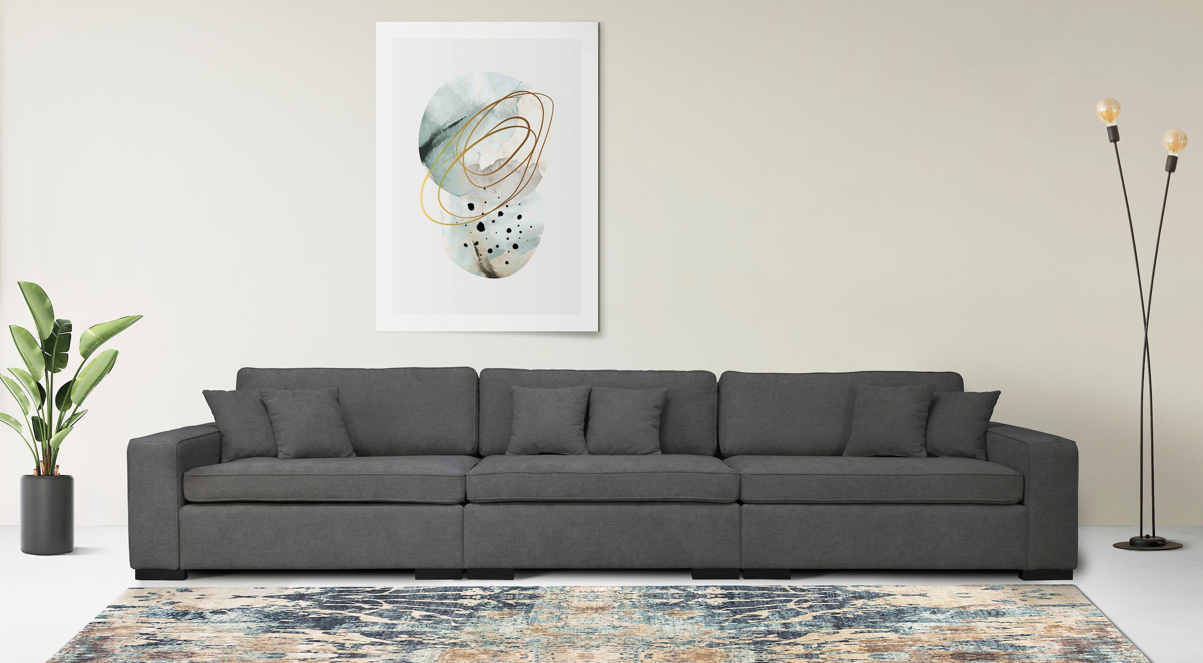 Home affaire 3-Sitzer "Skara", Lounge-Sofa mit Federkernpolsterung, in viel günstig online kaufen