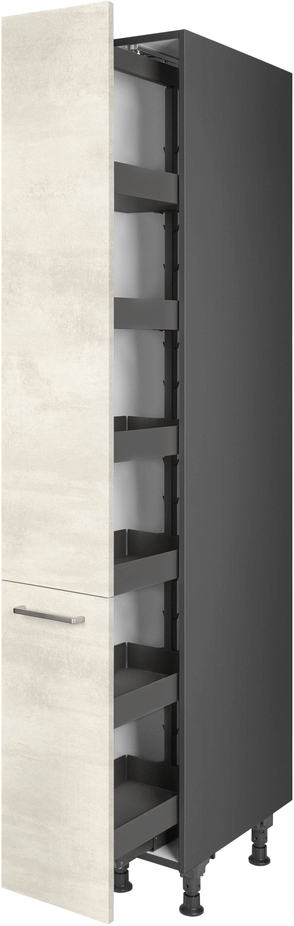 nobilia® Apothekerschrank »"Riva", mit 5 Einhängekörben, Breite 30 cm, Höhe 216,6 cm,«, vormontiert, Ein- und Auszugsdämpfung SoftStoppPro