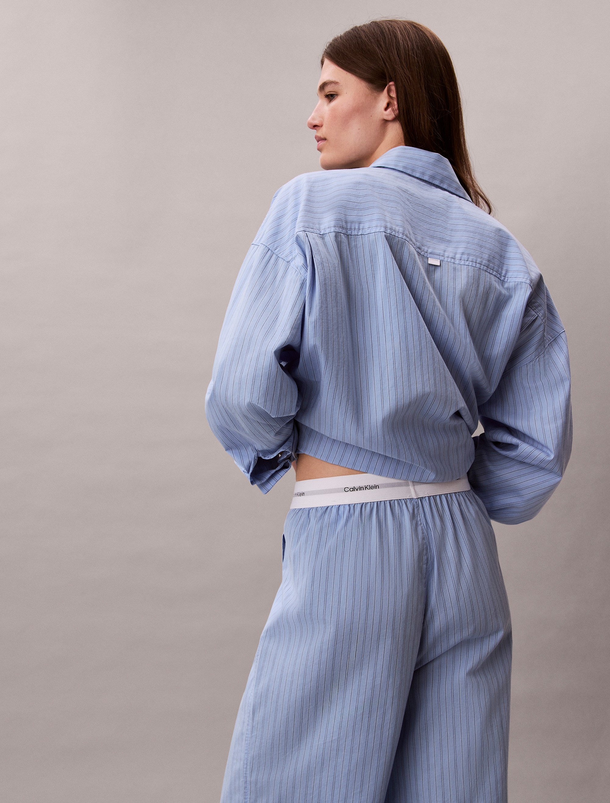Calvin Klein Underwear Homewearhose »LOGO WB POPLIN PANT«, mit elastischem Logo-Bund
