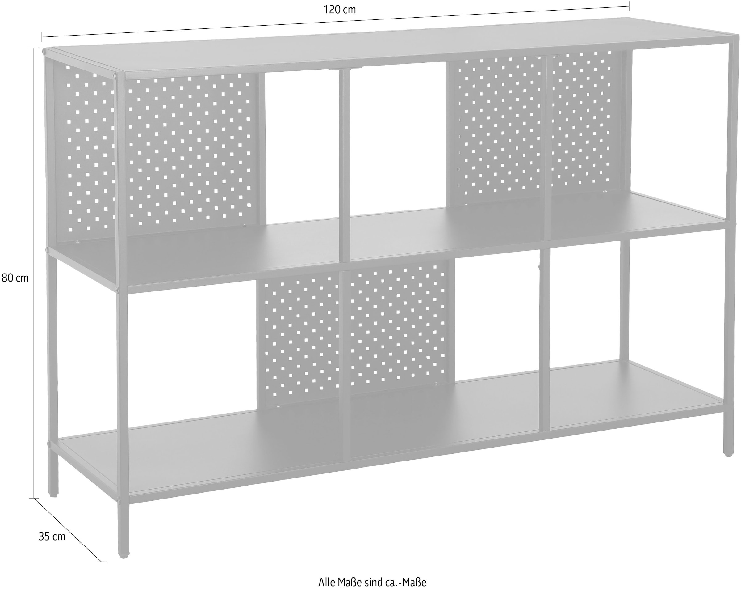 andas Standregal cm, Metall, 120 | aus BAUR cm Breite Höhe 80 Pulverbeschichtet »Ingstrup«