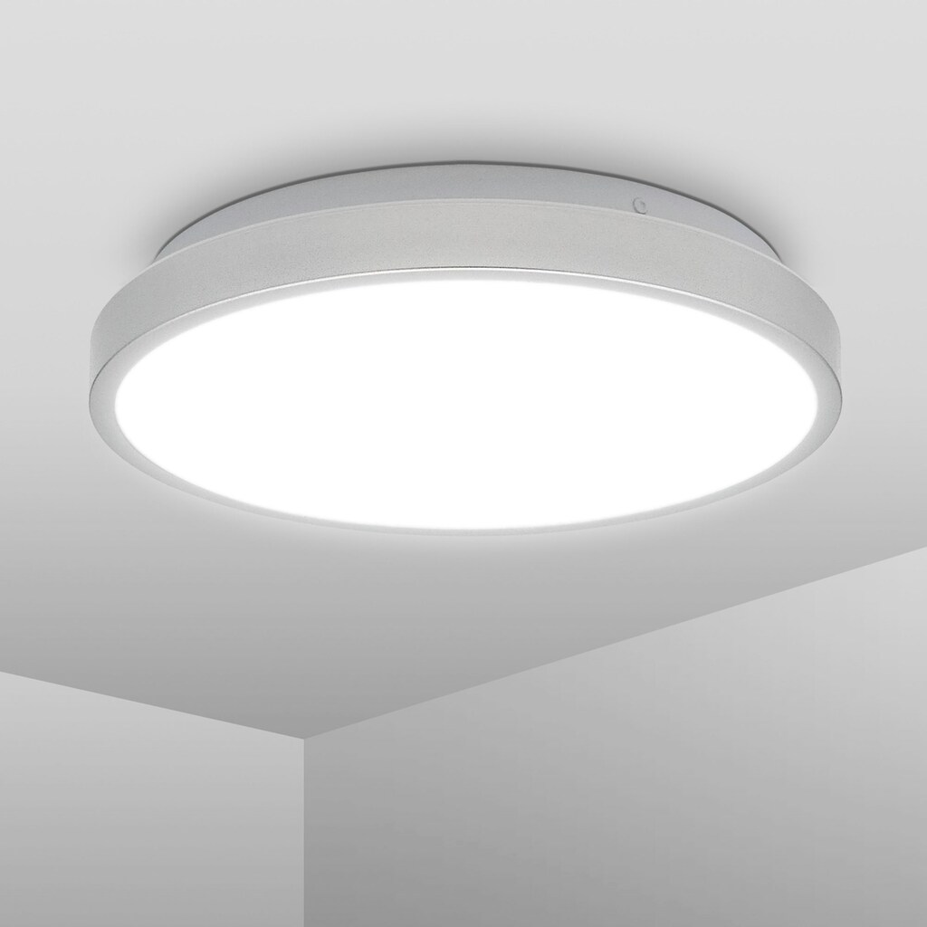 B.K.Licht LED Deckenleuchte »BK_DL1525 LED Bad-Deckenlampe, Silberfarbig«, 1 flammig-flammig