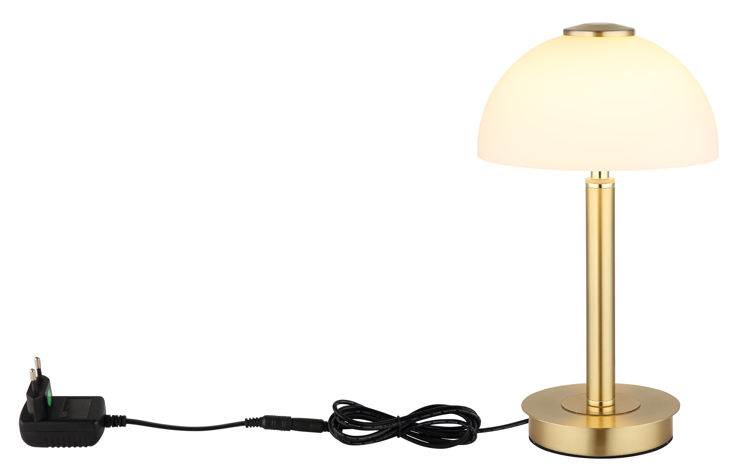 GLOBO LIGHTING Tischleuchte »ULDIN« LED-Modul 1 Stk. Warmweiß Tischleuchte Messing, Glas opal, Touchdimmer, LED 7W