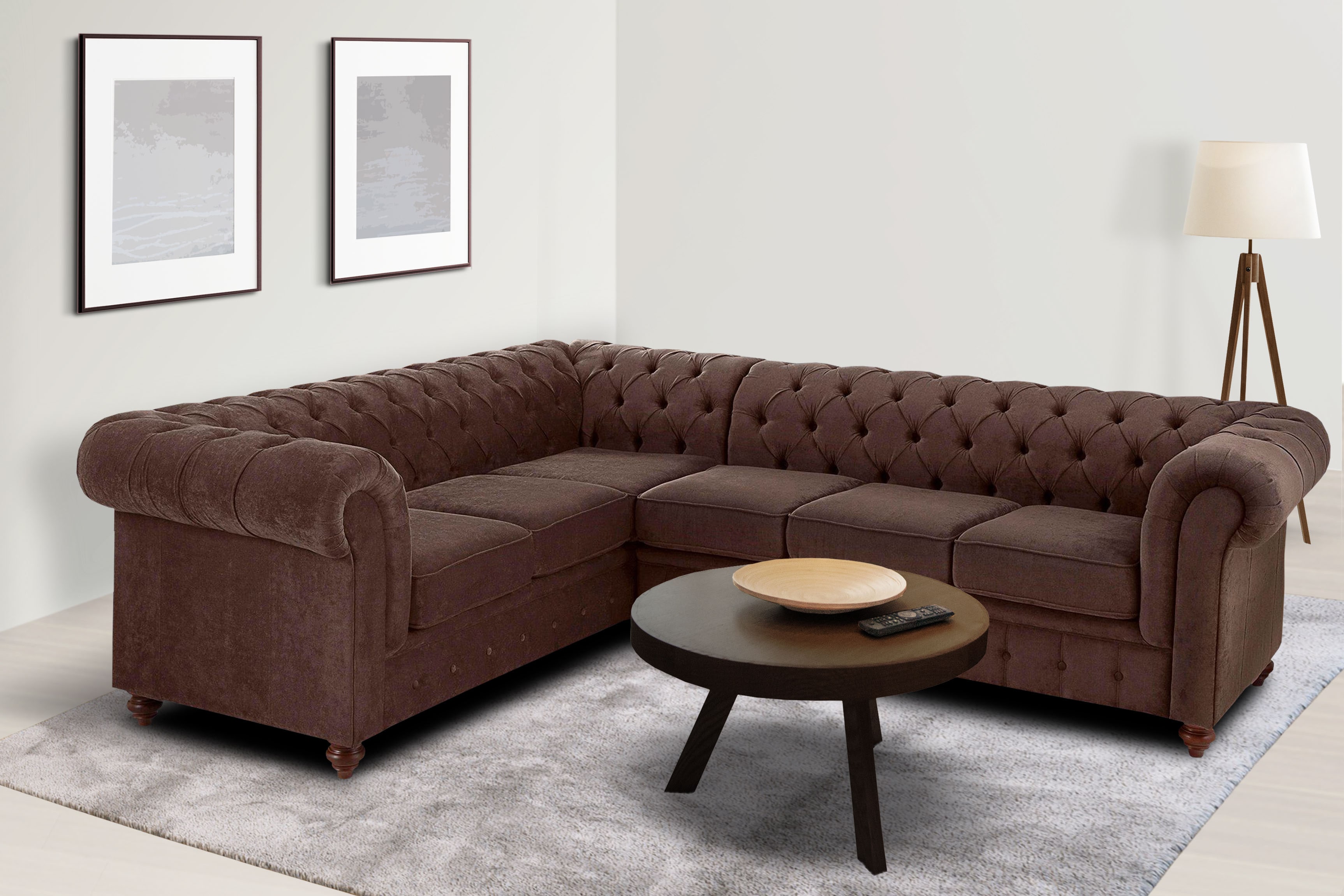 OTTO home Chesterfield-Sofa "Chesterfield Ecksofa, auch in Leder L-Form" hochwertige Knopfheftung, langer Schenkel links oder rechts wählbar