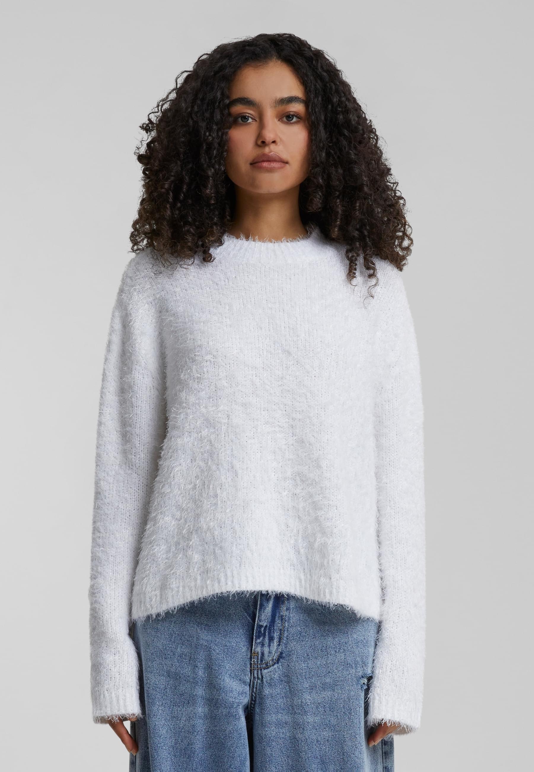 URBAN CLASSICS Rundhalspullover »Urban Classics Damen Ladies Feather Mock Neck Sweater«, (1 tlg.)