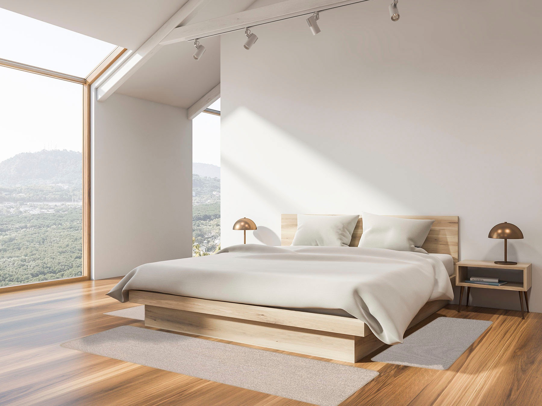 Primaflor-Ideen in Textil Bettumrandung »MANILA, Made in Netherlands«, (3 tlg.), Bettvorleger, Kurzflor, Uni Farben, Läufer-Set für das Schlafzimmer
