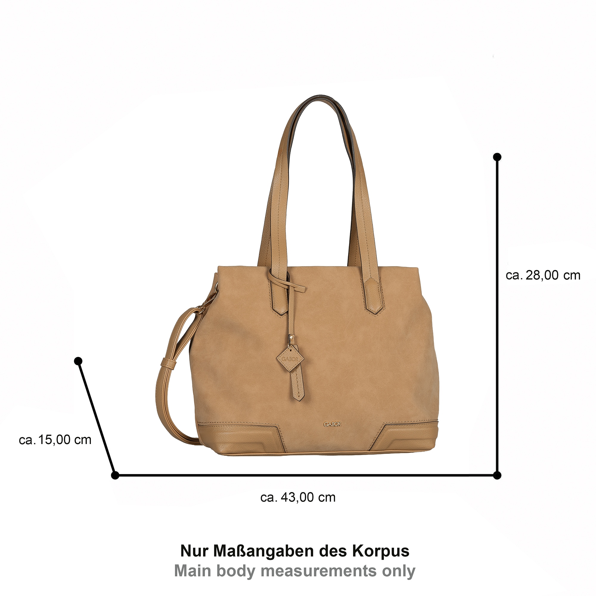Gabor Shopper »Cira« Damen Umhängetasche mit Logoanhäner