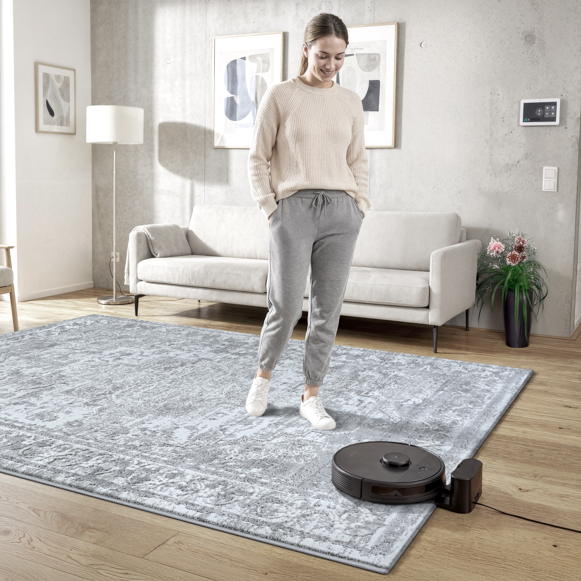 Sanat Teppich »Harmony 3220 , auch als Läufer und rund« rechteckig 12 mm Höhe Wohnzimmer, Kurzflor, modern,  Orient Optik, Schlafzimmer