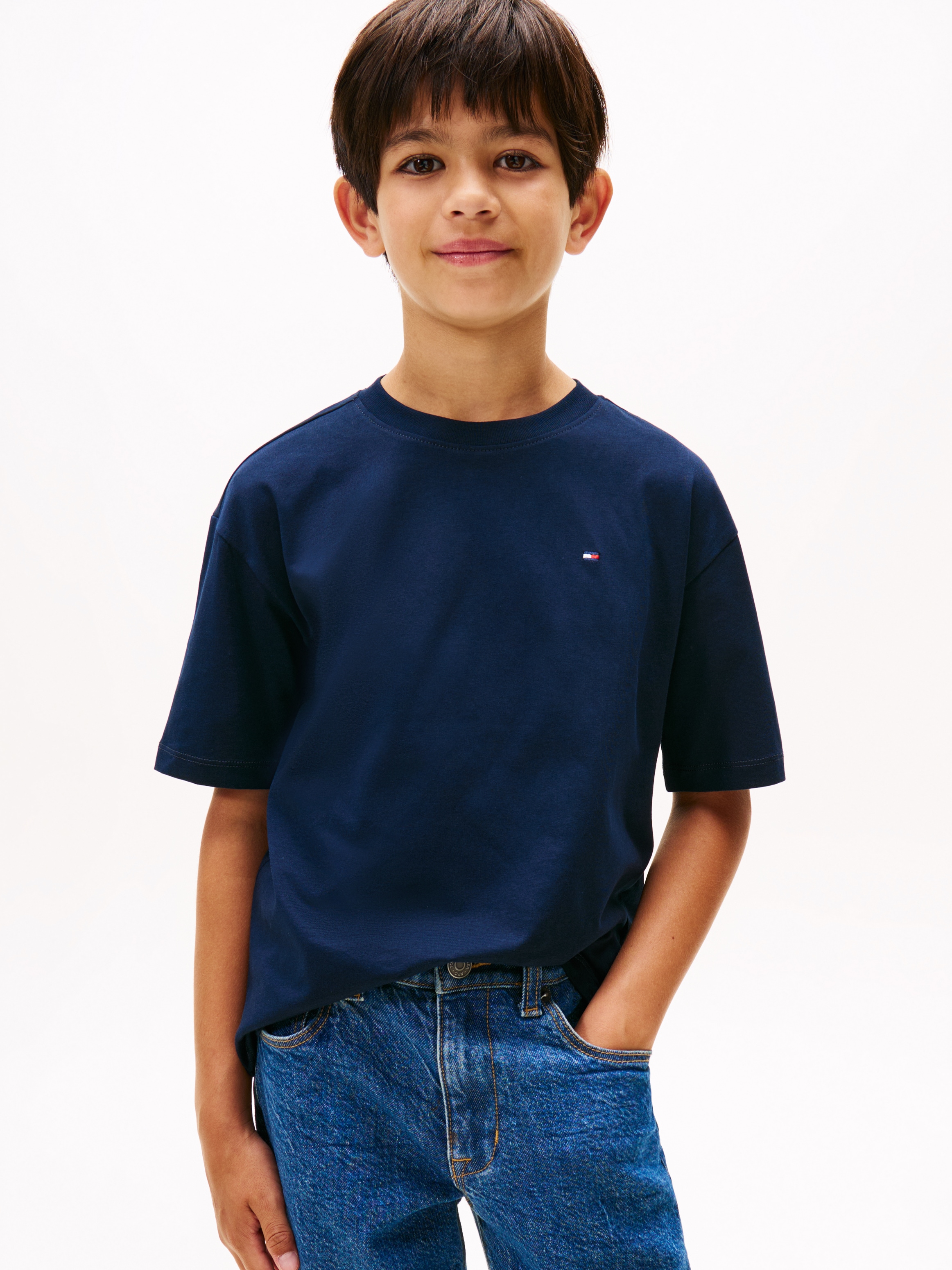 Tommy Hilfiger T-Shirt »ESSENTIAL ARCHIVE FIT TEE SS« Kinder bis 16 Jahre, Rundhals, Logostickerei