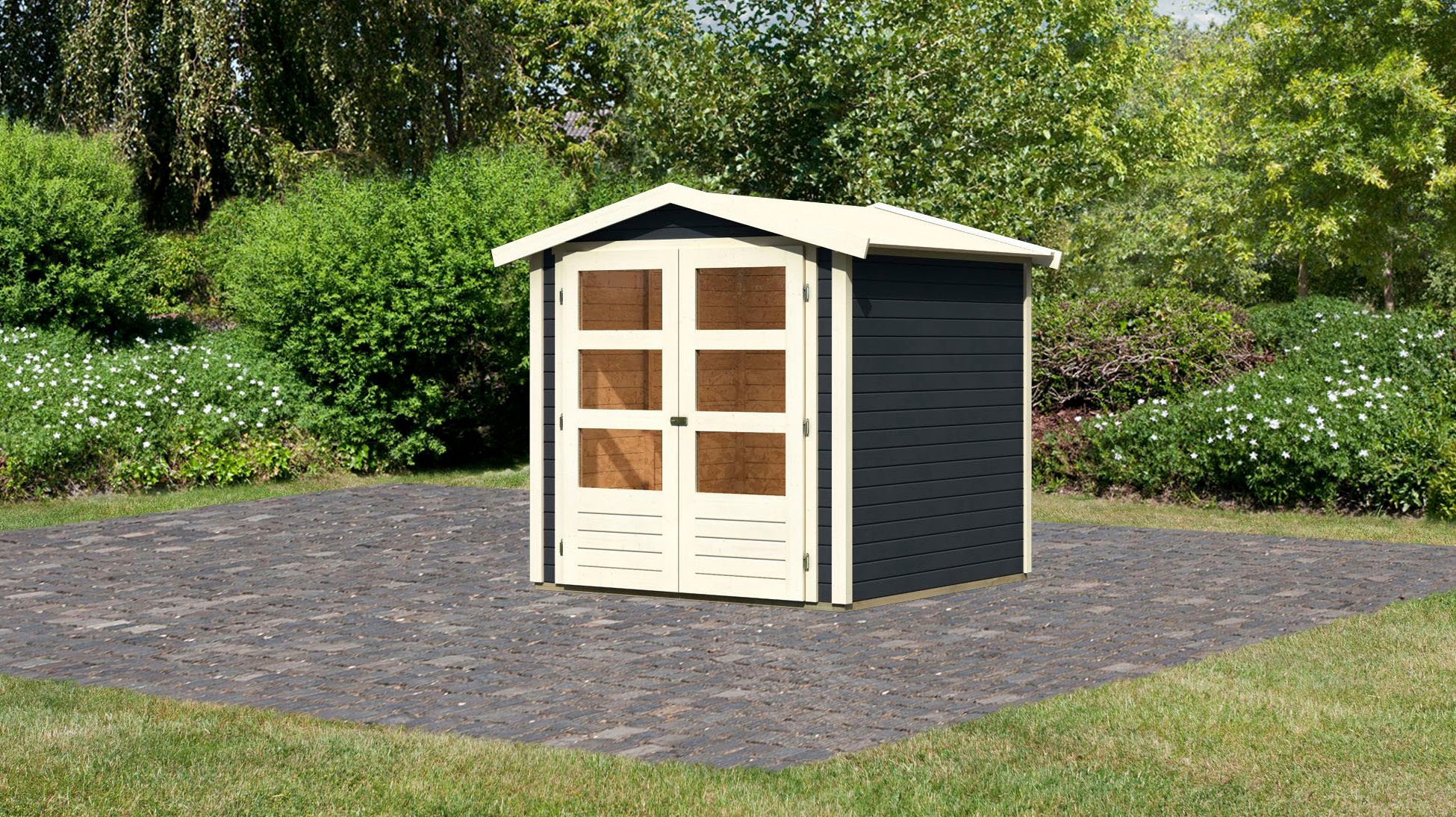 KONIFERA Gartenhaus »Carlberg 2«, (Set), anthrazit, naturbelassen oder terragrau kaufen