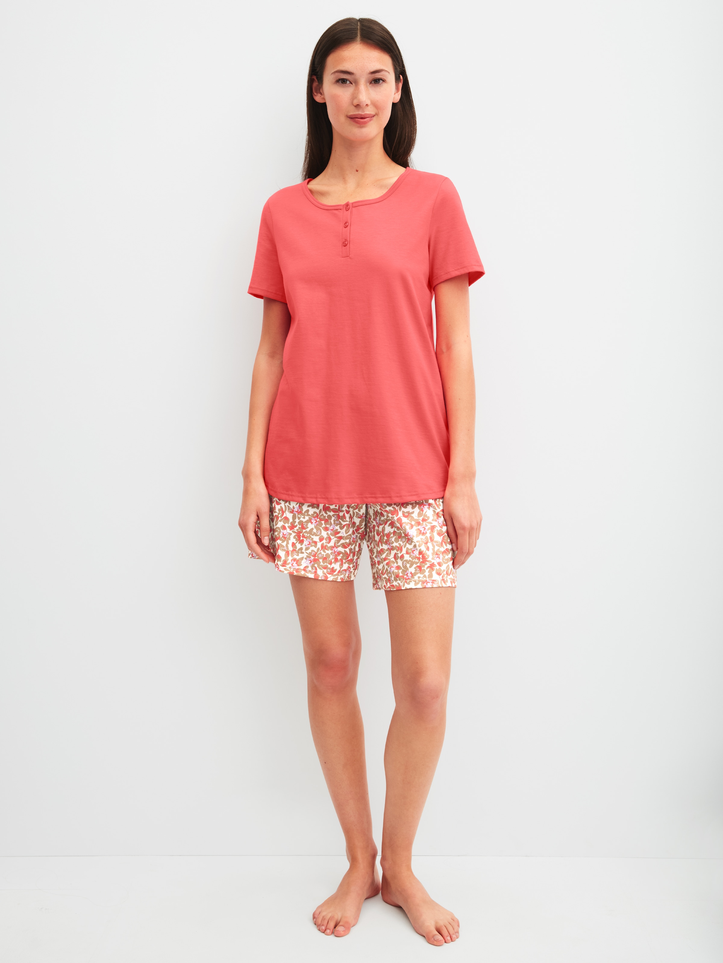 CALIDA Shorty "Flower Nights" 2 mit Rundhalsausschnitt, Kurzarm und geblümt günstig online kaufen