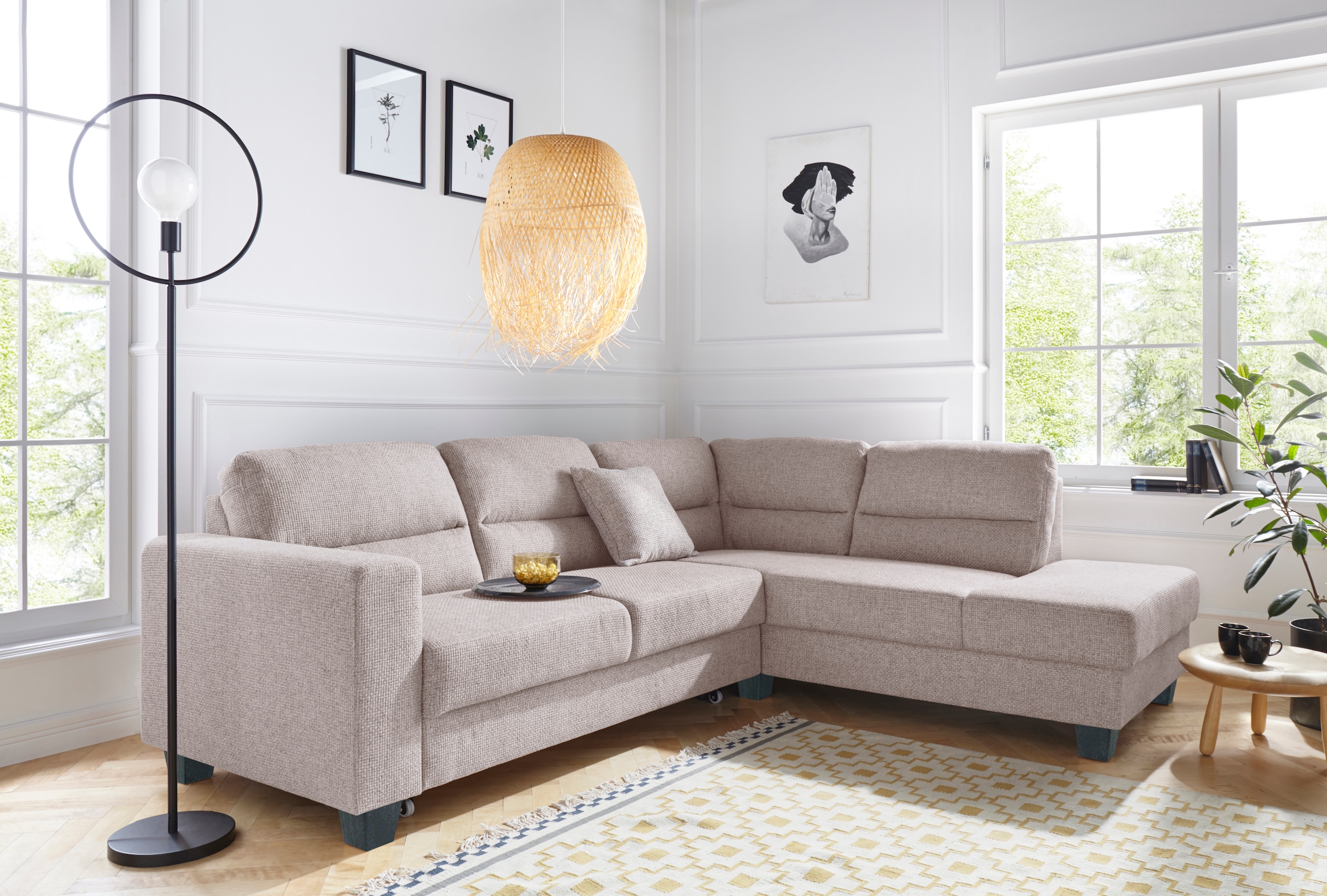 TRENDMANUFAKTUR Ecksofa "Chamber, zeitlos&modern, hoher Sitzkomfort, Breite günstig online kaufen