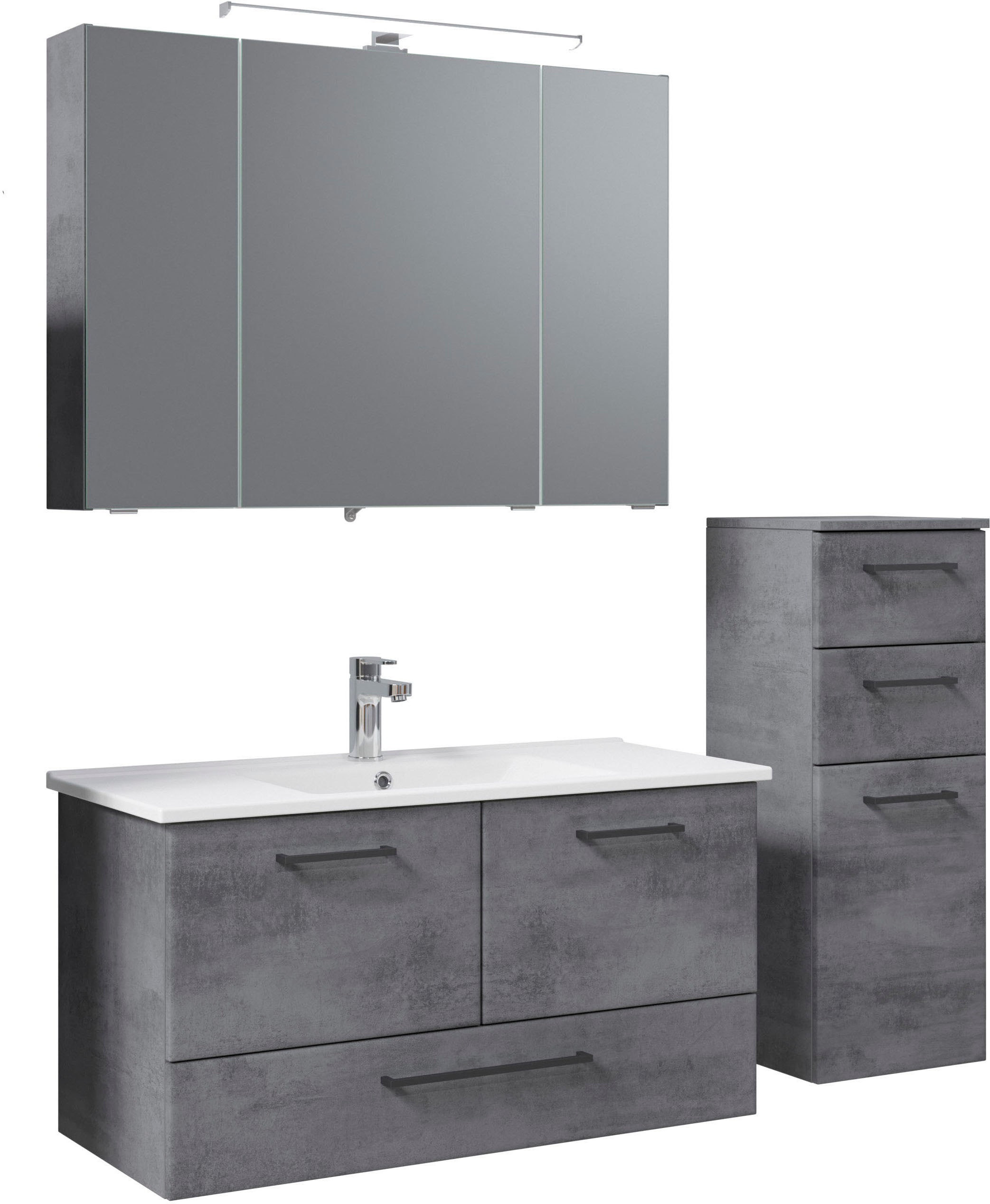 Saphir Badmöbel-Set "Quickset 945 3-teilig, Keramik-Waschtisch mit LED-Spie günstig online kaufen