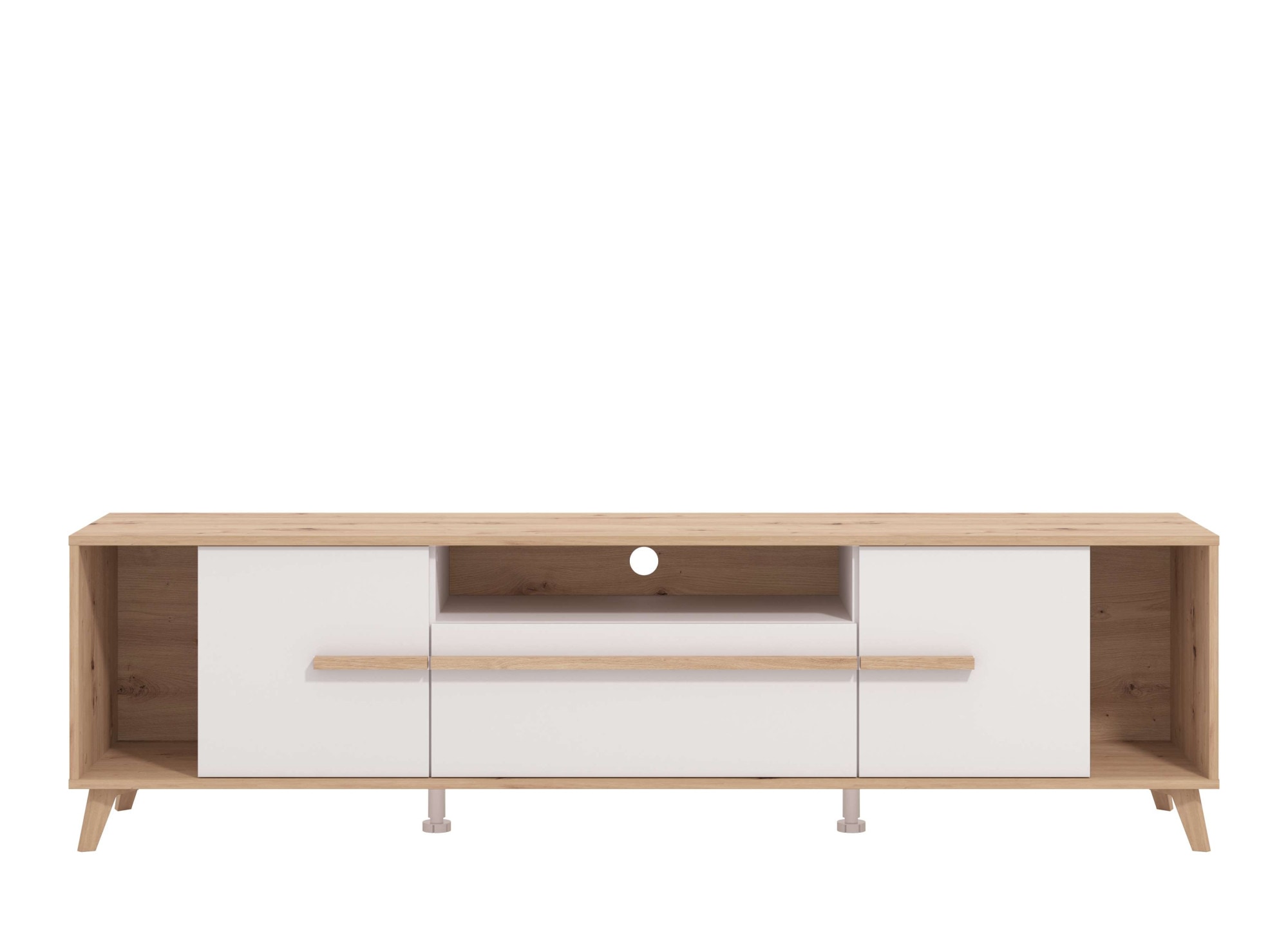 INOSIGN Lowboard »Orleans, TV-Lowboard, TV-Schrank, TV-Ständer, Breite 190 cm«, Kommode, Opaque Weiß/Artisan Eiche Dekor,modernes und elegantes Design