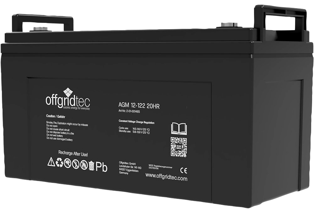 offgridtec Solarakkus »AGM Solarbatterie«, 122000 Schraubbare M8-Terminals günstig V, 12 | BAUR mAh