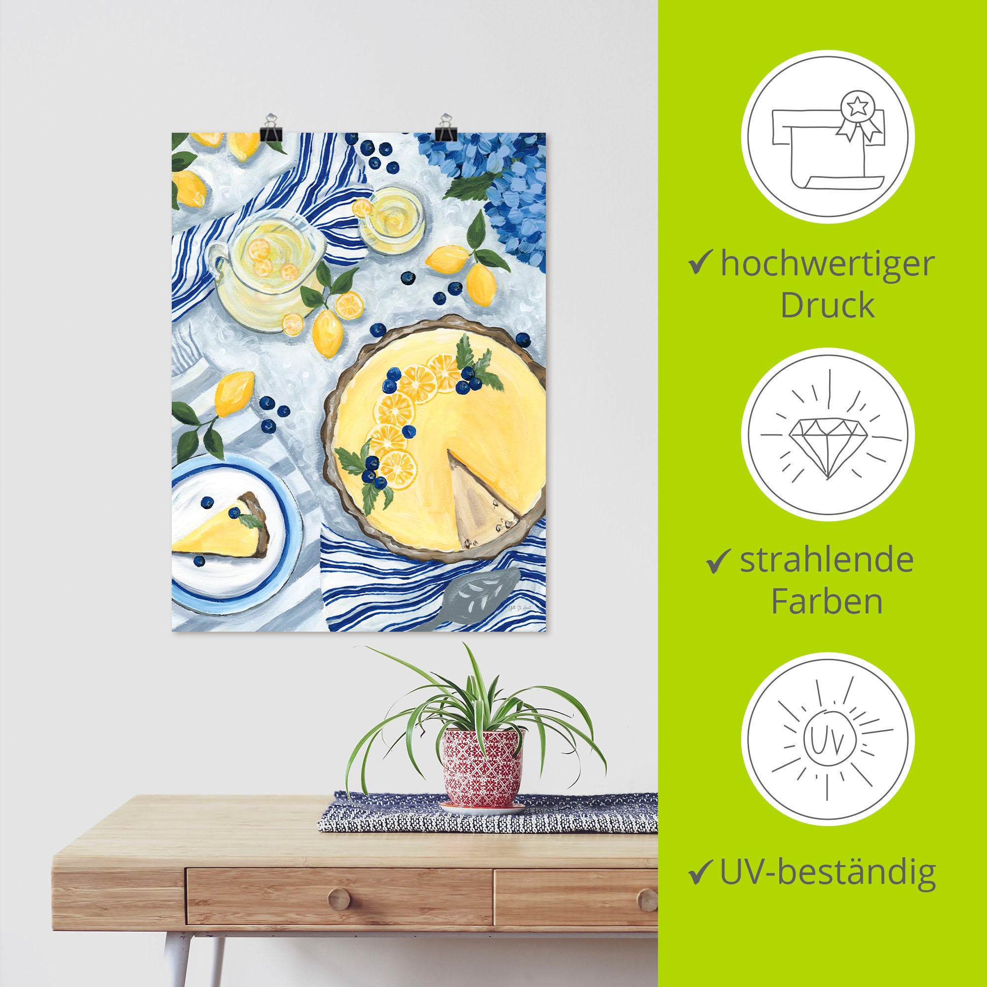 Artland Wandbild »Summer Picnic I« Arrangements 1 Stk. tlg. als Alubild, Leinwandbild, Poster, Wandaufkleber in verschied. Größen