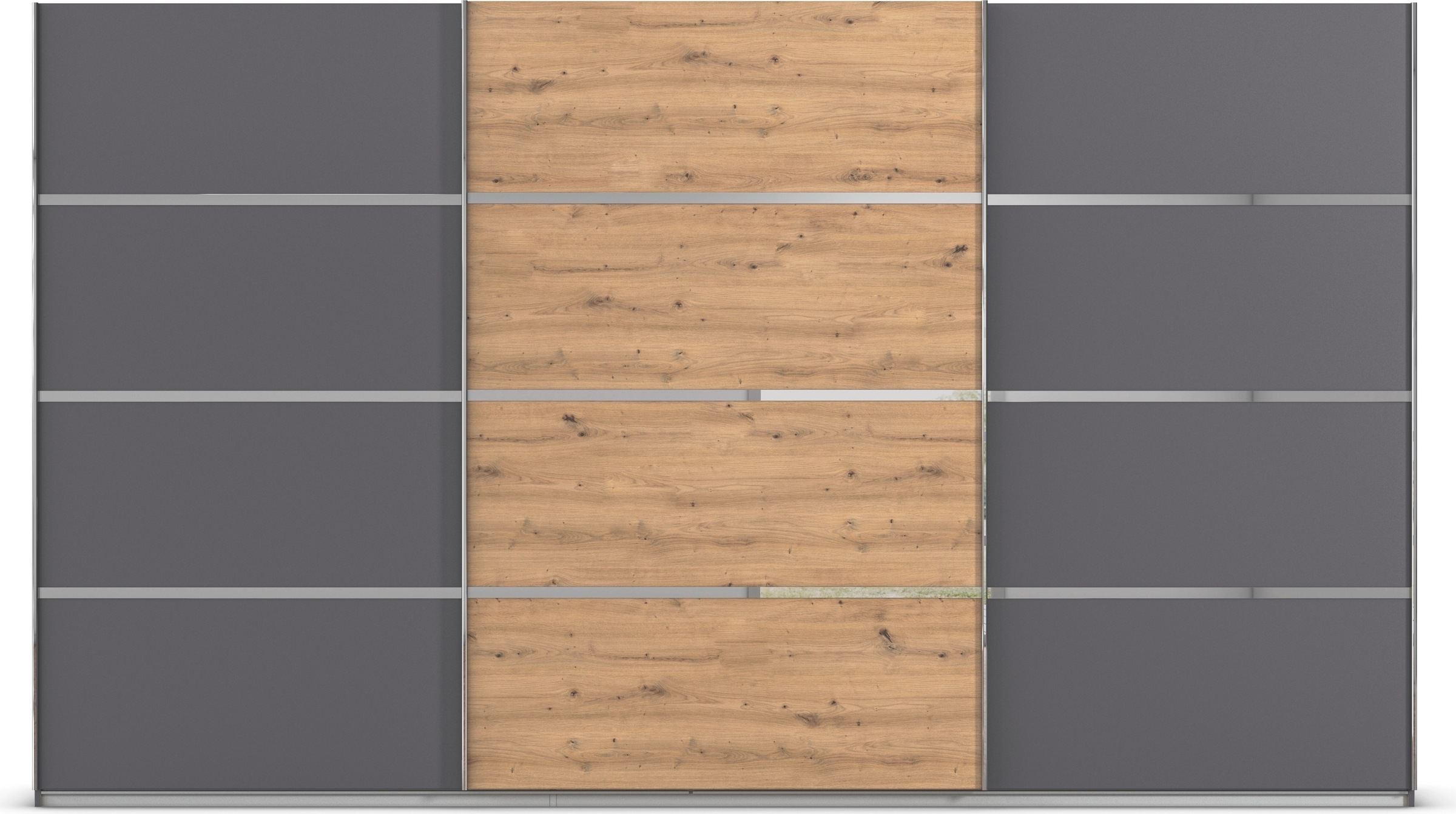 rauch Kleiderschrank »Schwebetürenschrank OTTO´s Choice Garderobe Schrank TOP ANGEBOT Avola«, (in 3 verschiedenen Ausstattungen BASIC/CLASSIC/PREMIUM), mit eleganten Zierleisten in Chrom, Schwarz oder Weiß MADE IN GERMANY