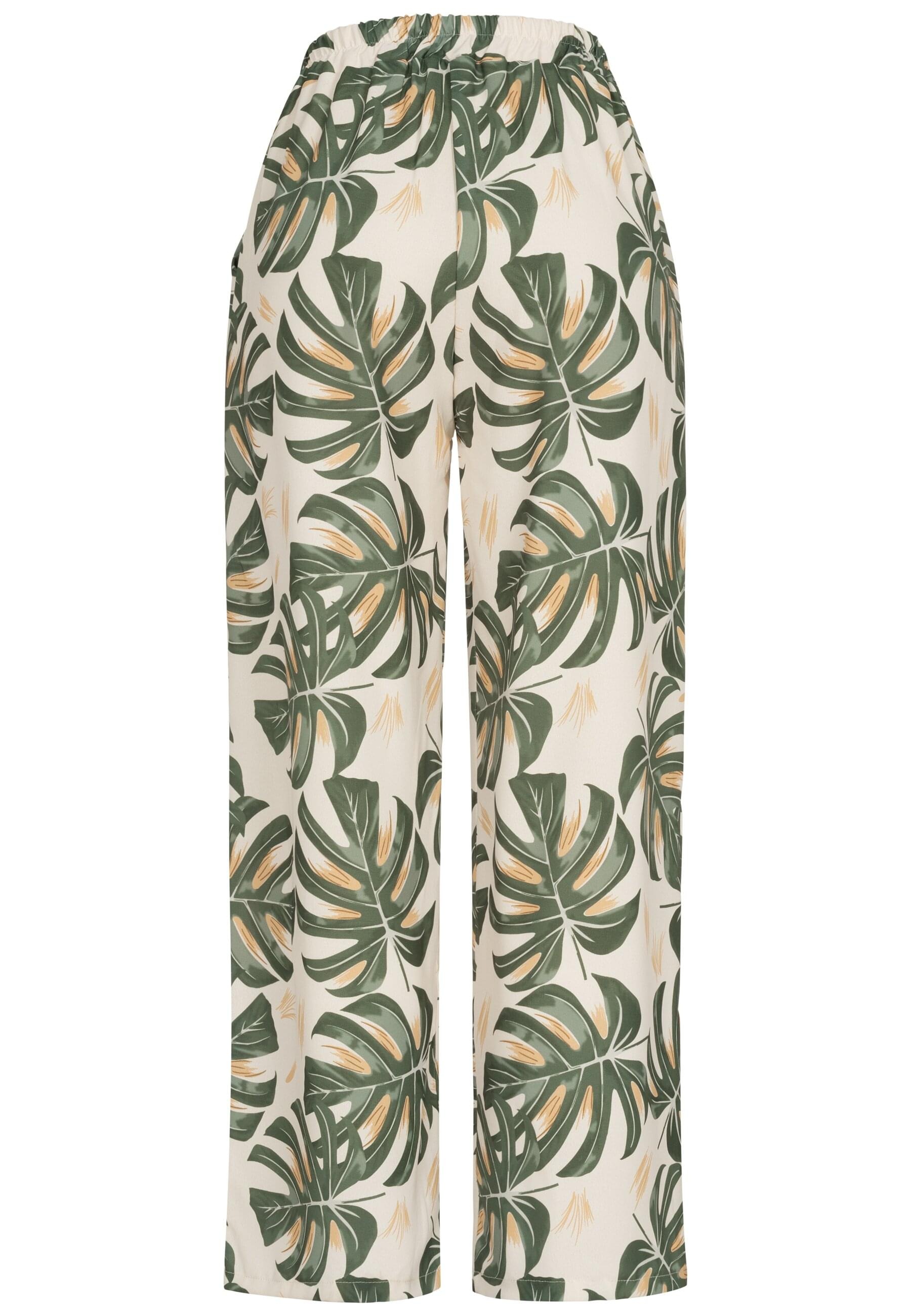 CLOUD 5IVE Stoffhose »CLOUD 5IVE Summer Pants with palm print and tie belt«, (1 tlg.)